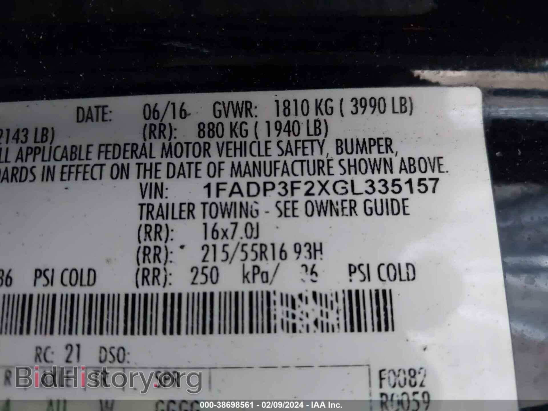 2016 FORD FOCUS - VIN: 1FADP3F2XGL335157 - Фото 9