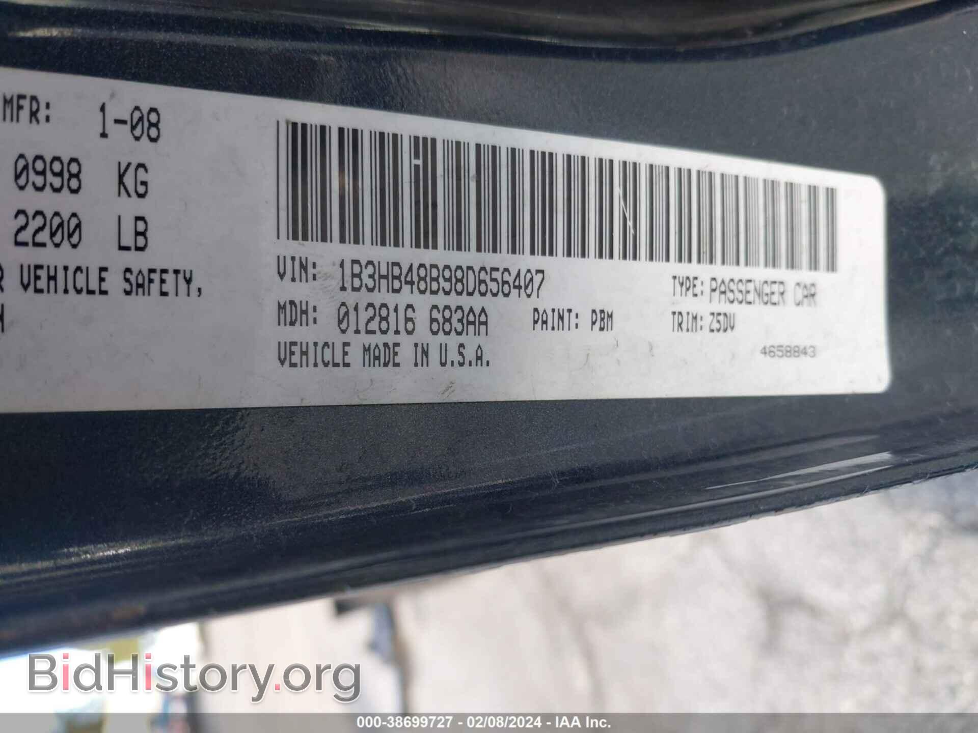 2008 DODGE CALIBER - VIN: 1B3HB48B98D656407 - Photo 9