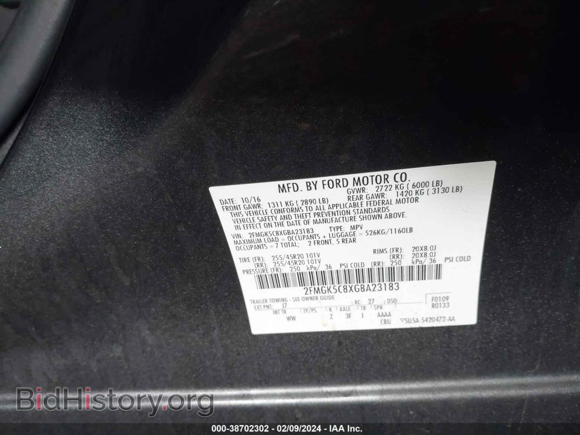 2016 FORD FLEX - VIN: 2FMGK5C8XGBA23183 - Photo 9