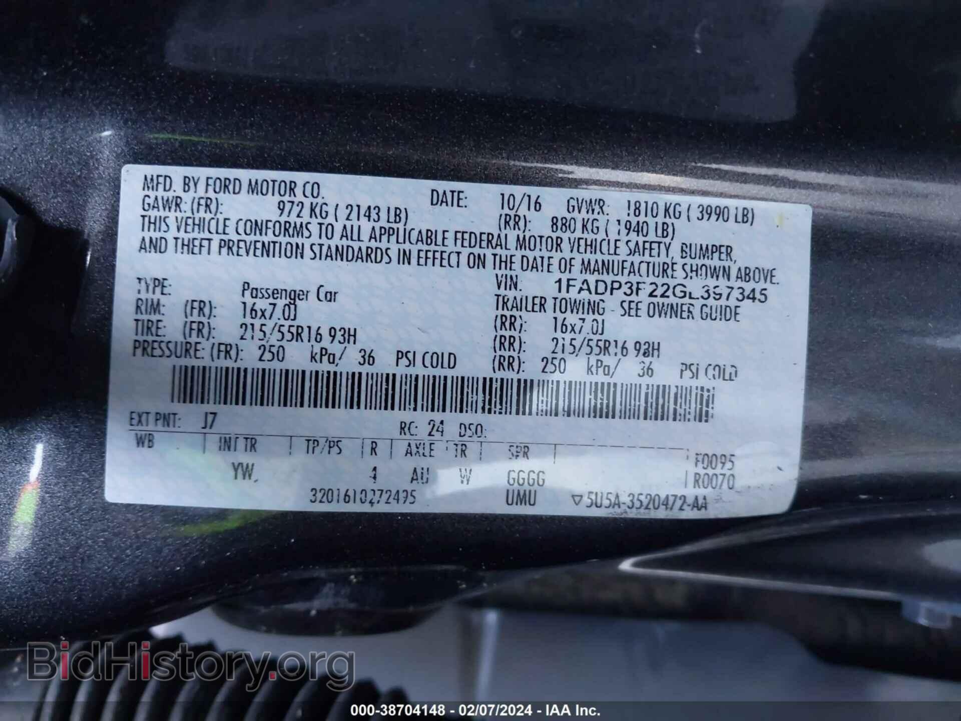 2016 FORD FOCUS - VIN: 1FADP3F22GL397345 - Photo 9