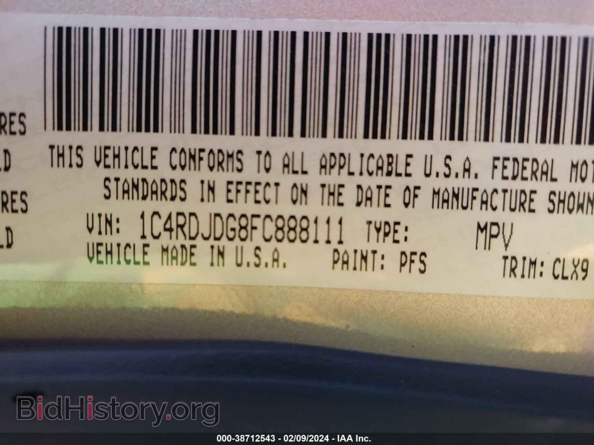 2015 DODGE DURANGO - VIN: 1C4RDJDG8FC888111 - Photo 9