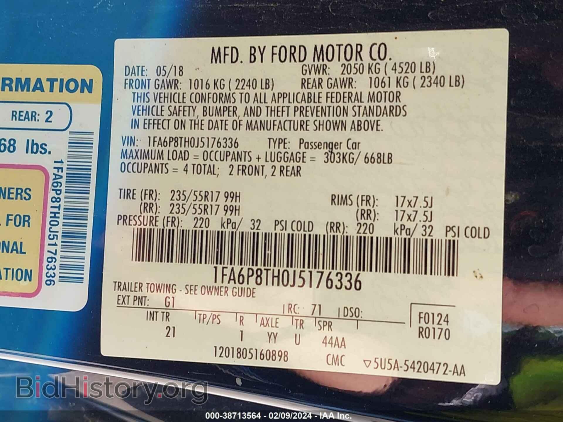 2018 FORD MUSTANG - VIN: 1FA6P8TH0J5176336 - Фото 9