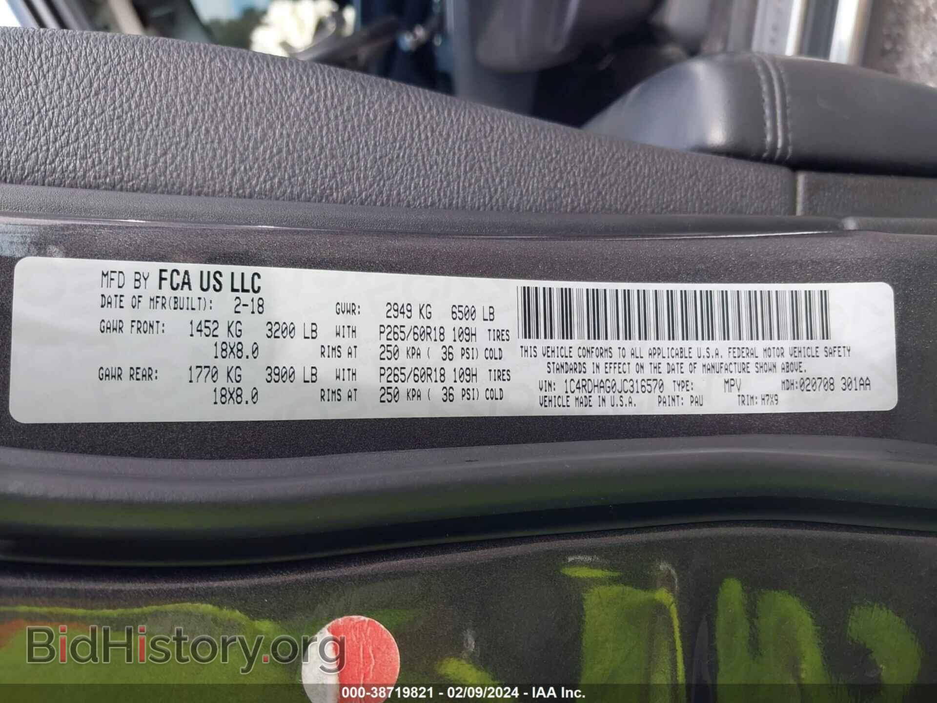 2018 DODGE DURANGO - VIN: 1C4RDHAG0JC316570 - Фото 9
