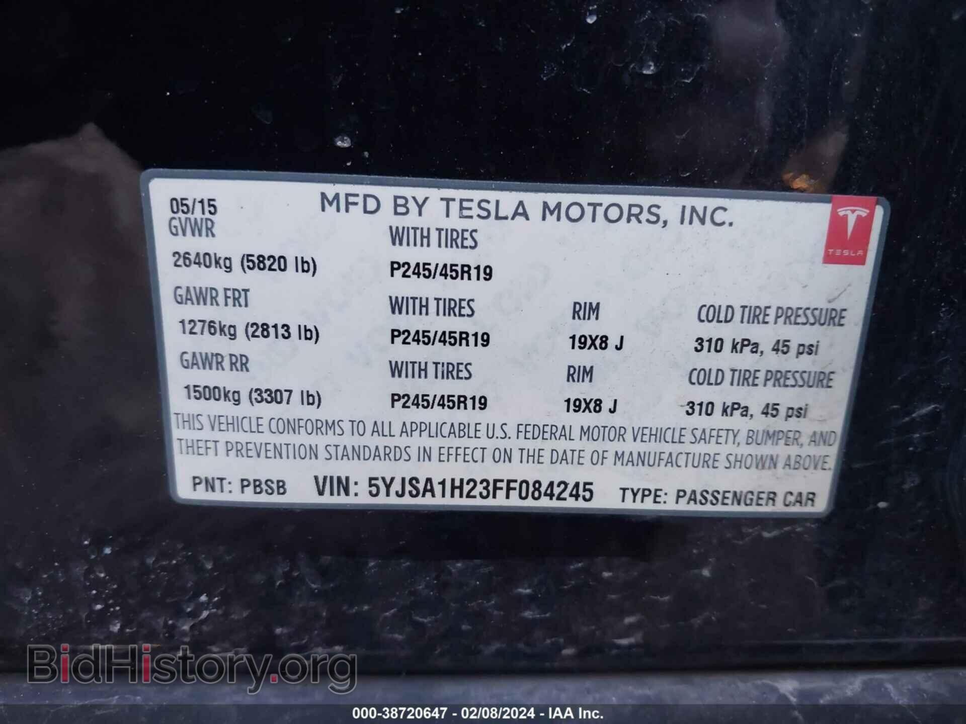 2015 TESLA MODEL S - VIN: 5YJSA1H23FF084245 - Photo 9