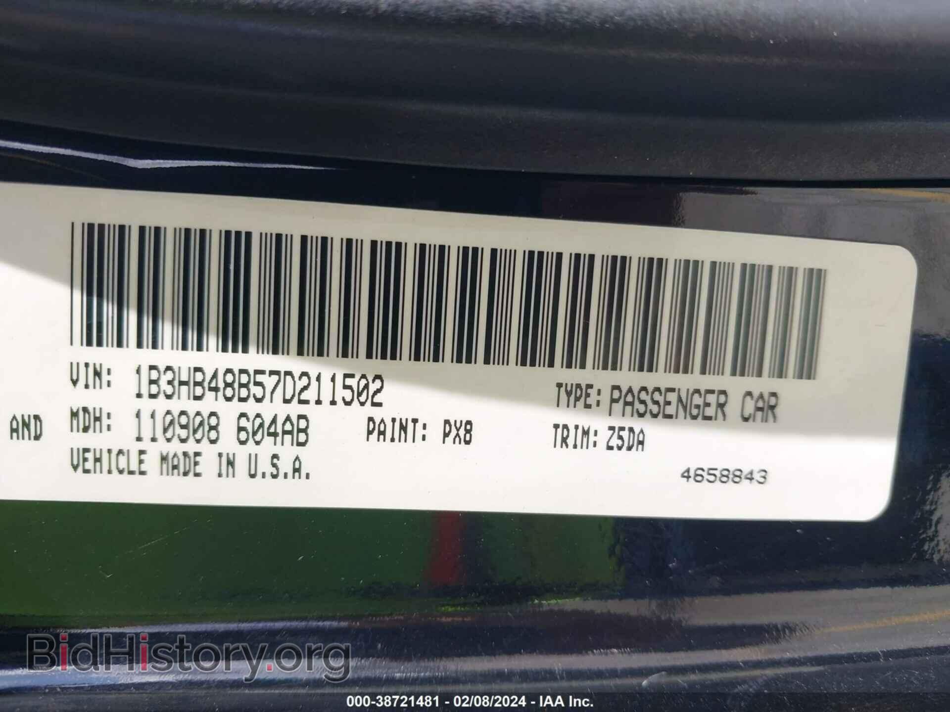 2007 DODGE CALIBER - VIN: 1B3HB48B57D211502 - Photo 9