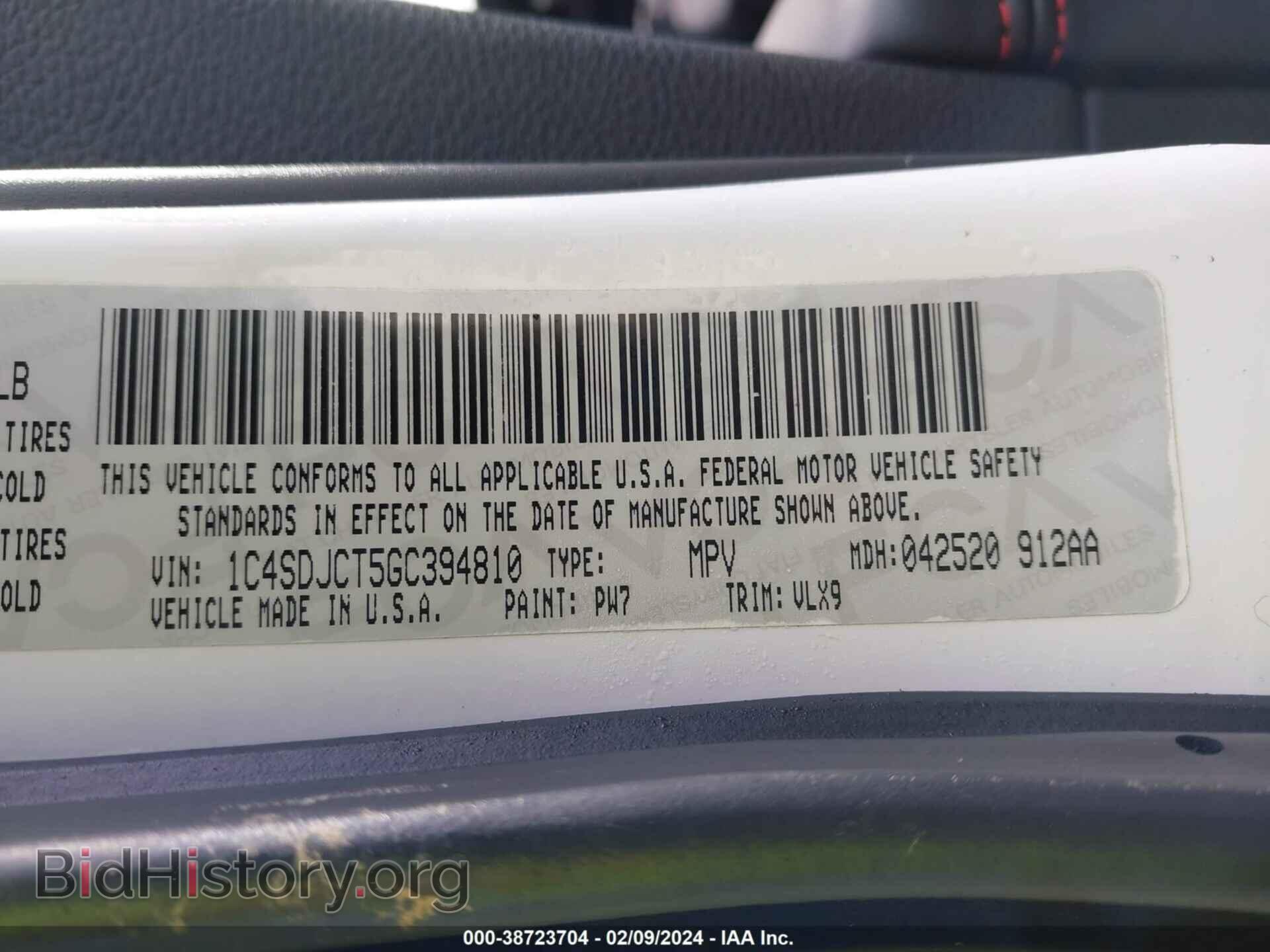 2016 DODGE DURANGO - VIN: 1C4SDJCT5GC394810 - Photo 9
