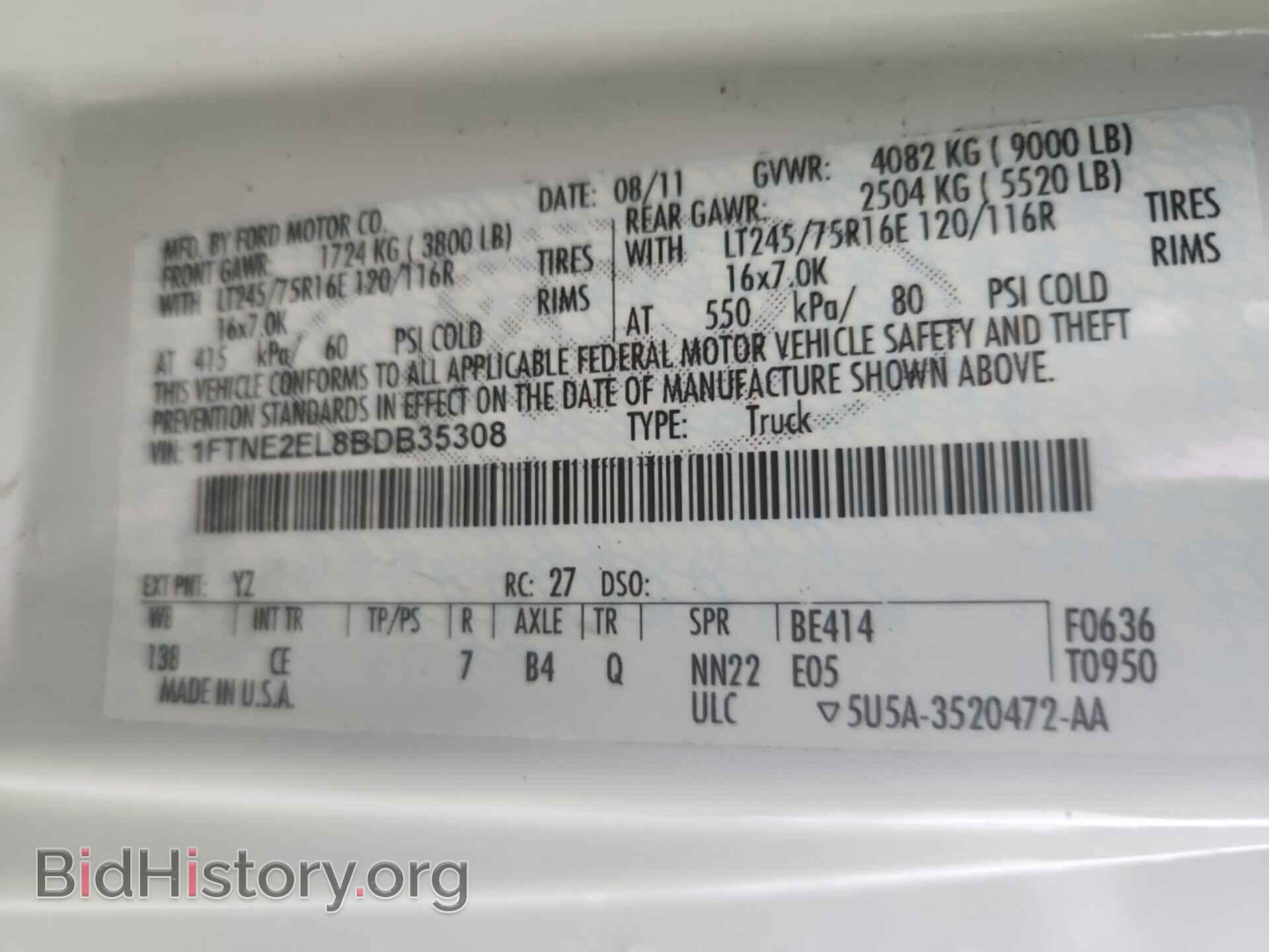 2011 FORD E-250 - VIN: 1FTNE2EL8BDB35308 - Photo 3