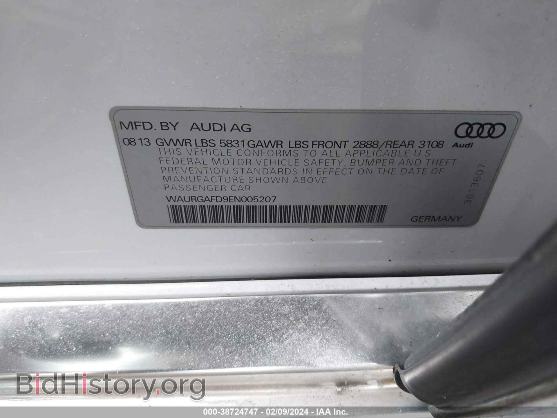 2014 AUDI A8 L - VIN: WAURGAFD9EN005207 - Фото 9