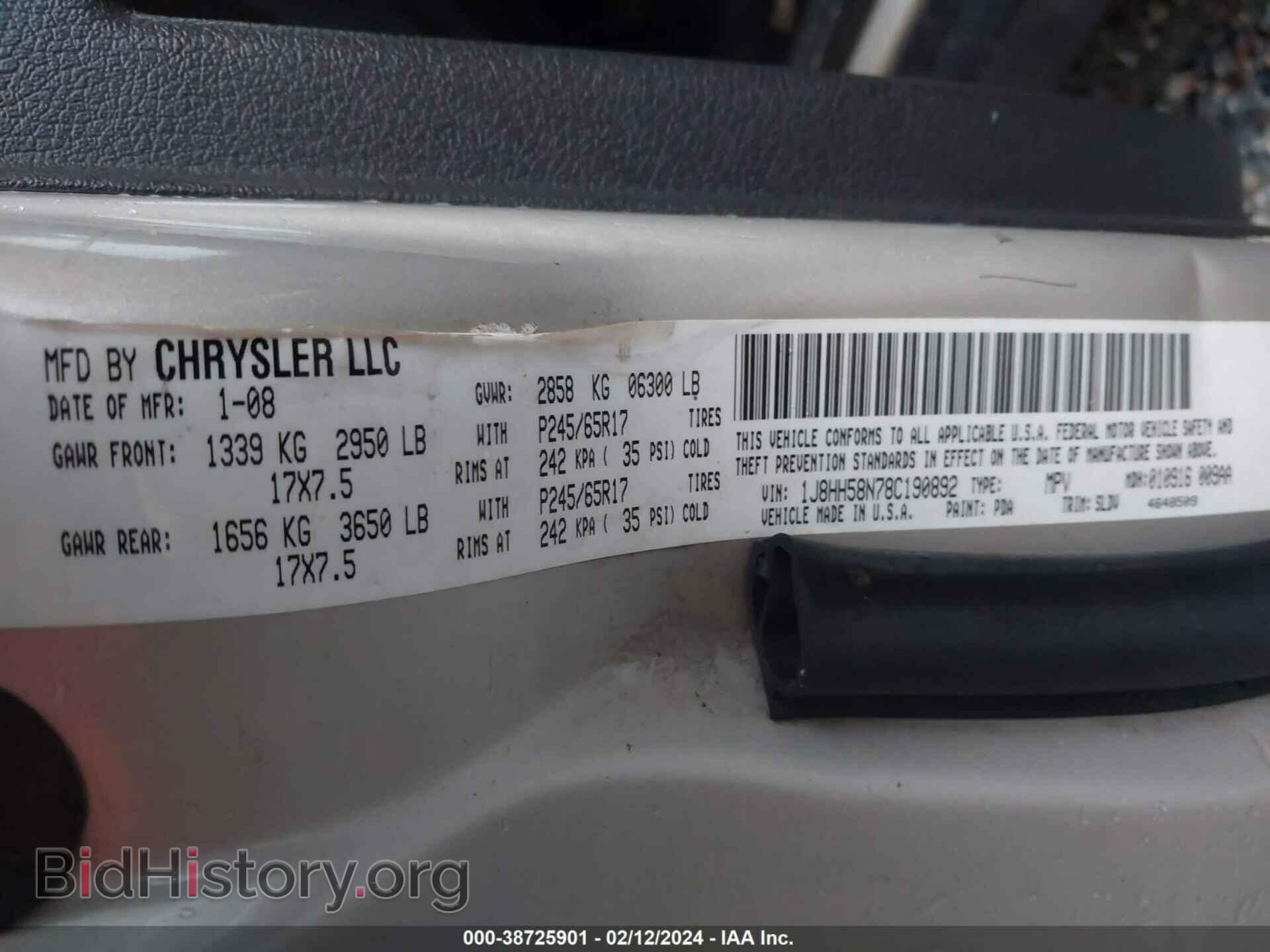 2008 JEEP COMMANDER - VIN: 1J8HH58N78C190892 - Photo 9