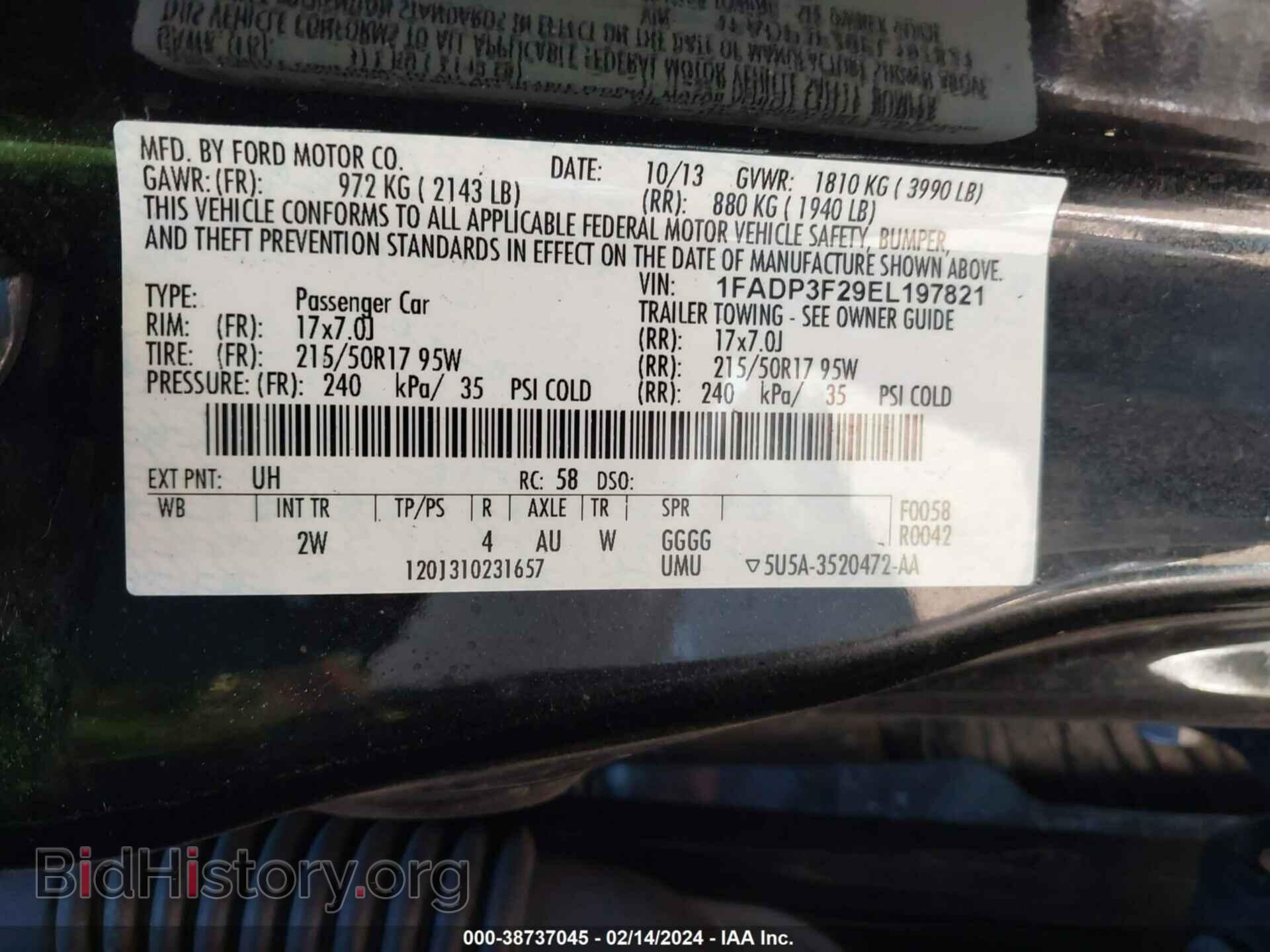 2014 FORD FOCUS - VIN: 1FADP3F29EL197821 - Photo 9
