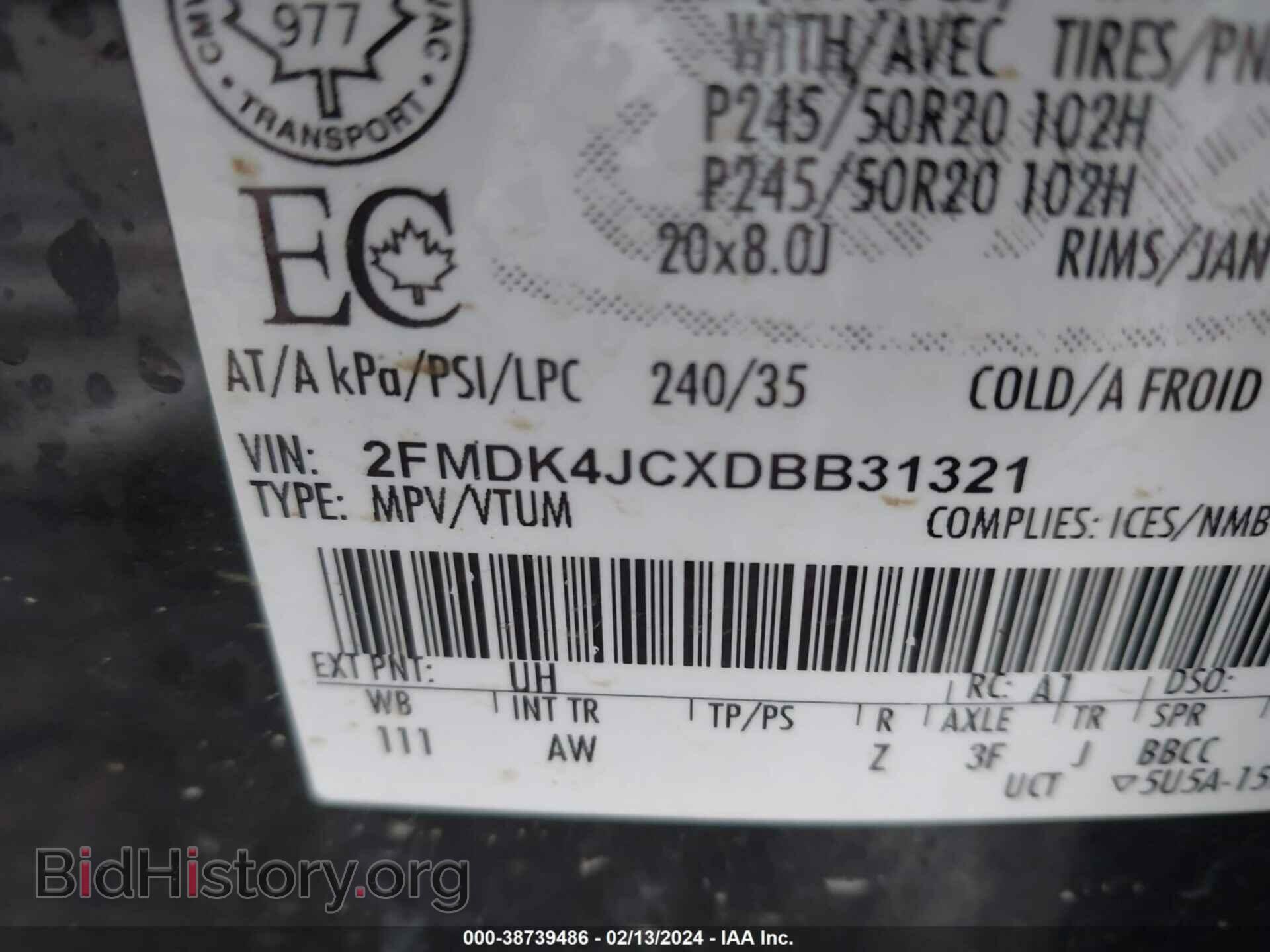 2013 FORD EDGE - VIN: 2FMDK4JCXDBB31321 - Photo 9