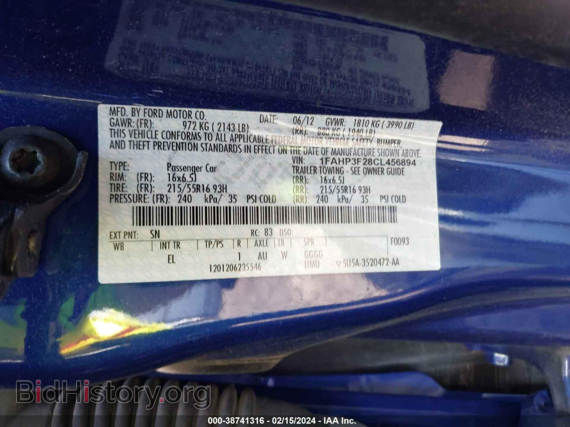 2012 FORD FOCUS - VIN: 1FAHP3F28CL456894 - Фото 9