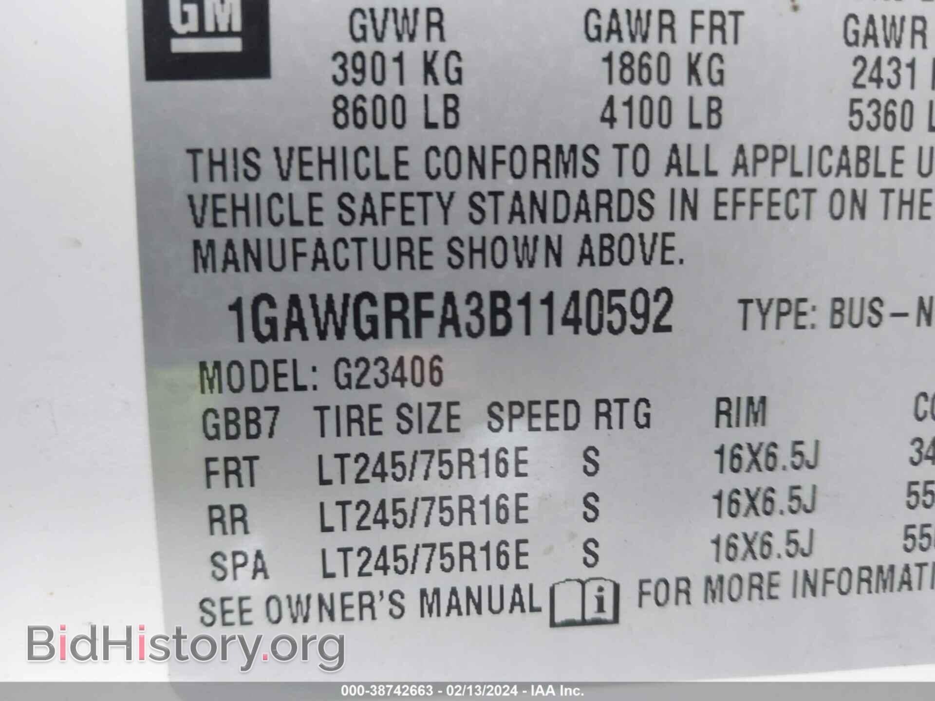 2011 CHEVROLET EXPRESS 2500 - VIN: 1GAWGRFA3B1140592 - Фото 9