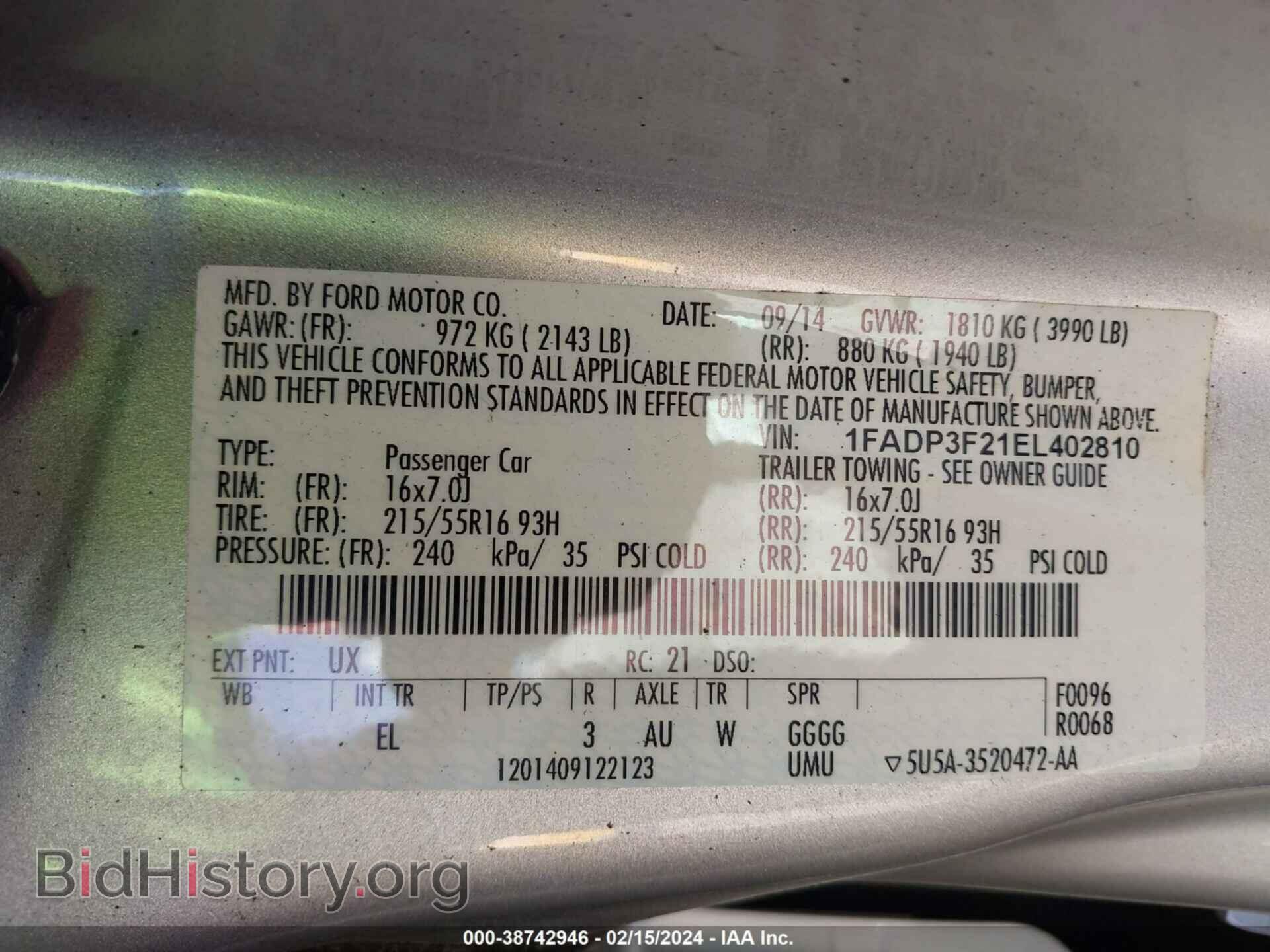 2014 FORD FOCUS - VIN: 1FADP3F21EL402810 - Photo 9
