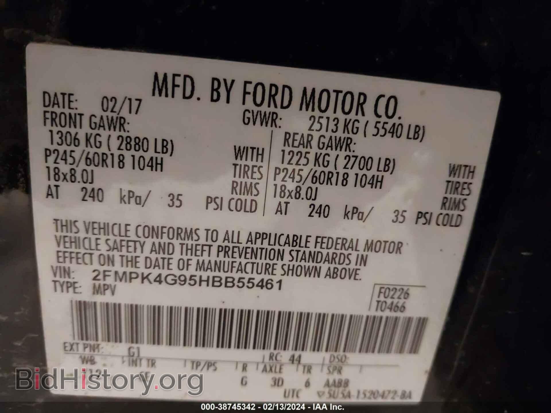 2017 FORD EDGE - VIN: 2FMPK4G95HBB55461 - Photo 9