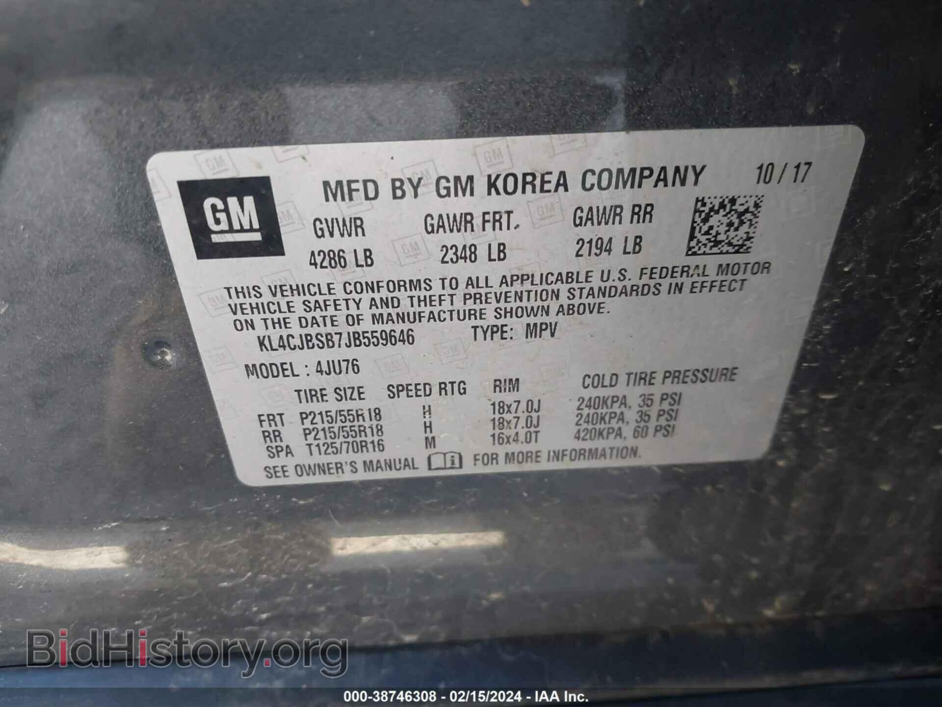 2018 BUICK ENCORE - VIN: KL4CJBSB7JB559646 - Photo 9