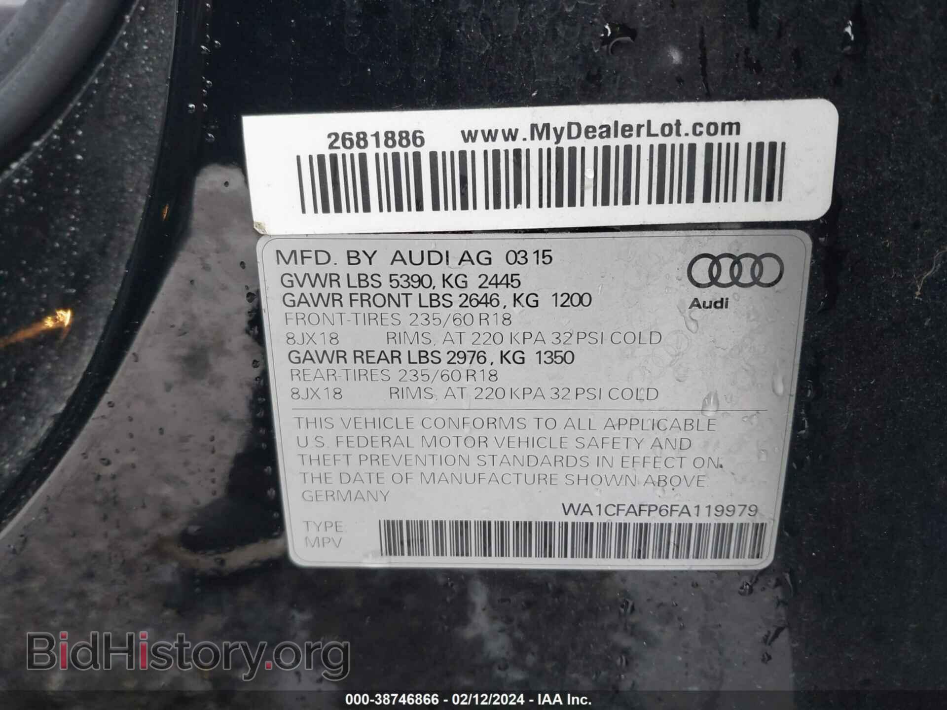 2015 AUDI Q5 - VIN: WA1CFAFP6FA119979 - Photo 9