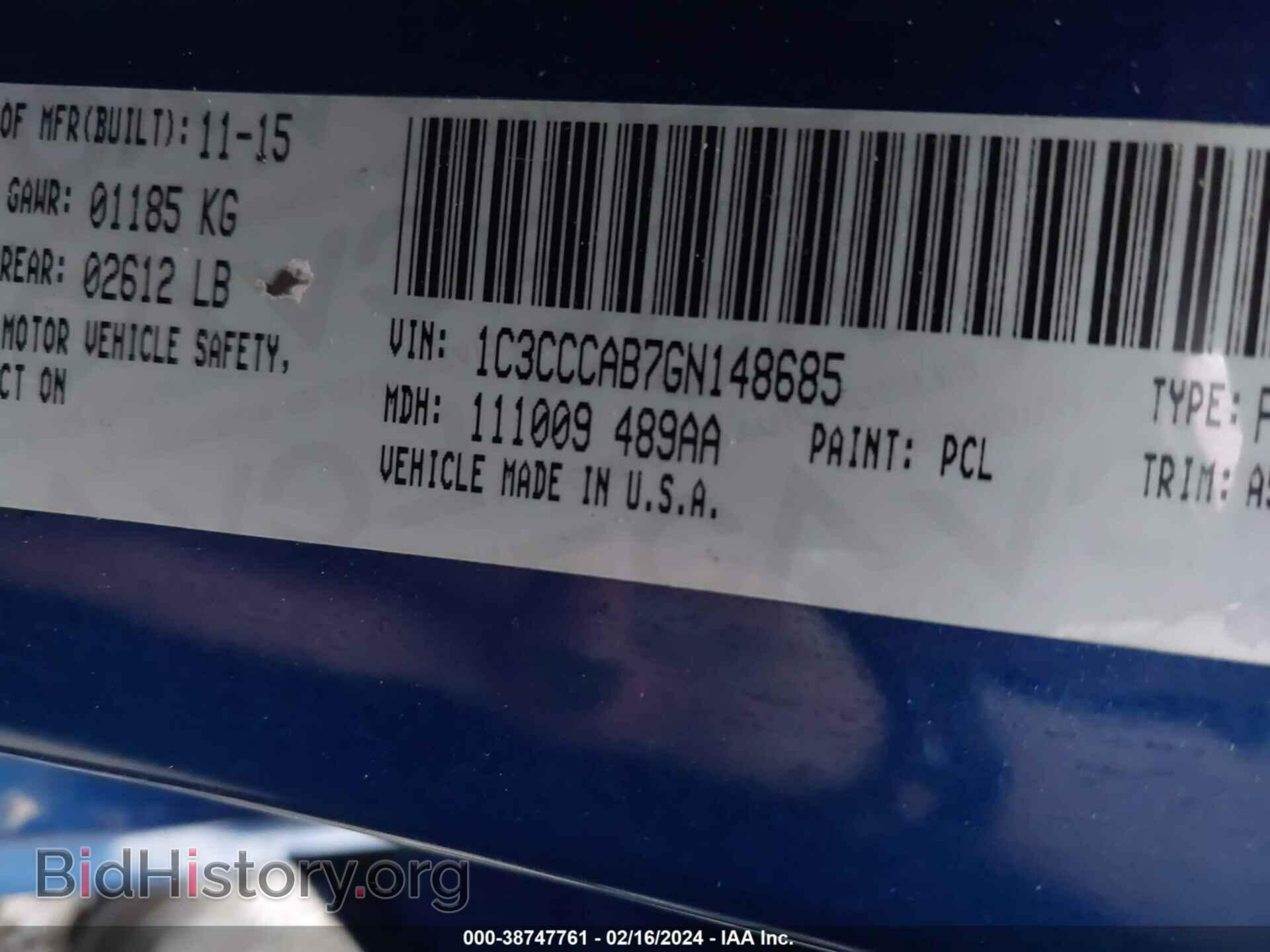2016 CHRYSLER 200 - VIN: 1C3CCCAB7GN148685 - Фото 9