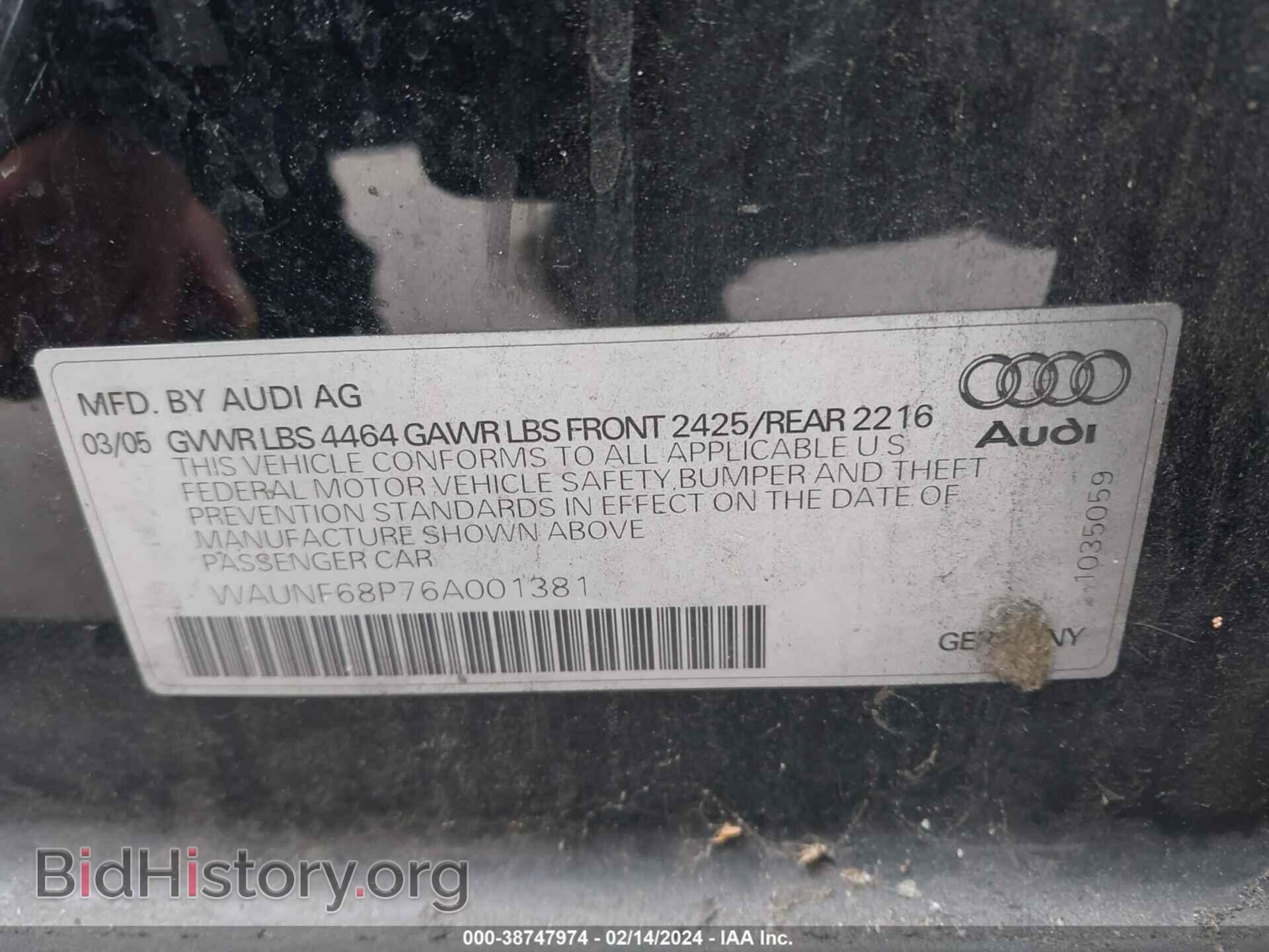2006 AUDI A3 - VIN: WAUNF68P76A001381 - Фото 9