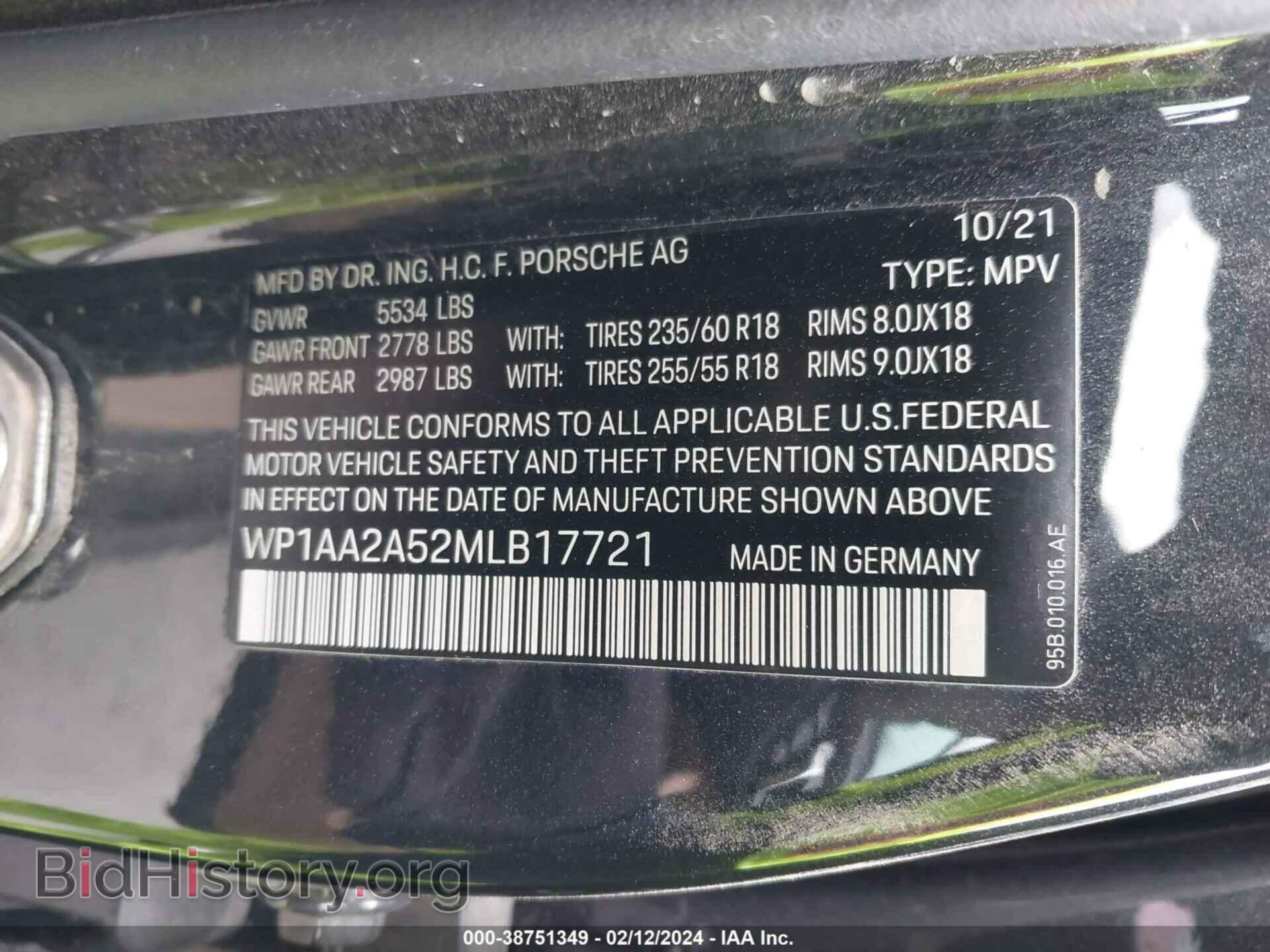 2021 PORSCHE MACAN - VIN: WP1AA2A52MLB17721 - Photo 9