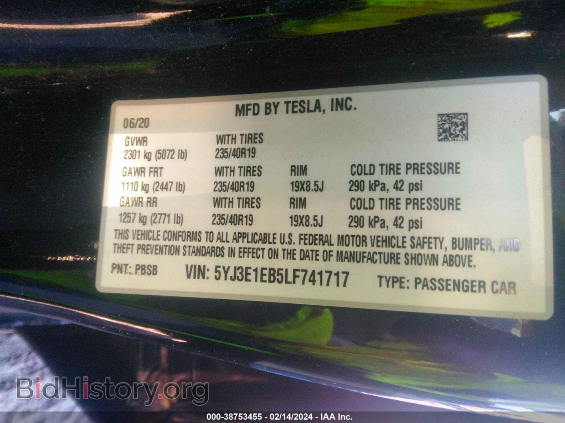 2020 TESLA MODEL 3 - VIN: 5YJ3E1EB5LF741717 - Фото 9