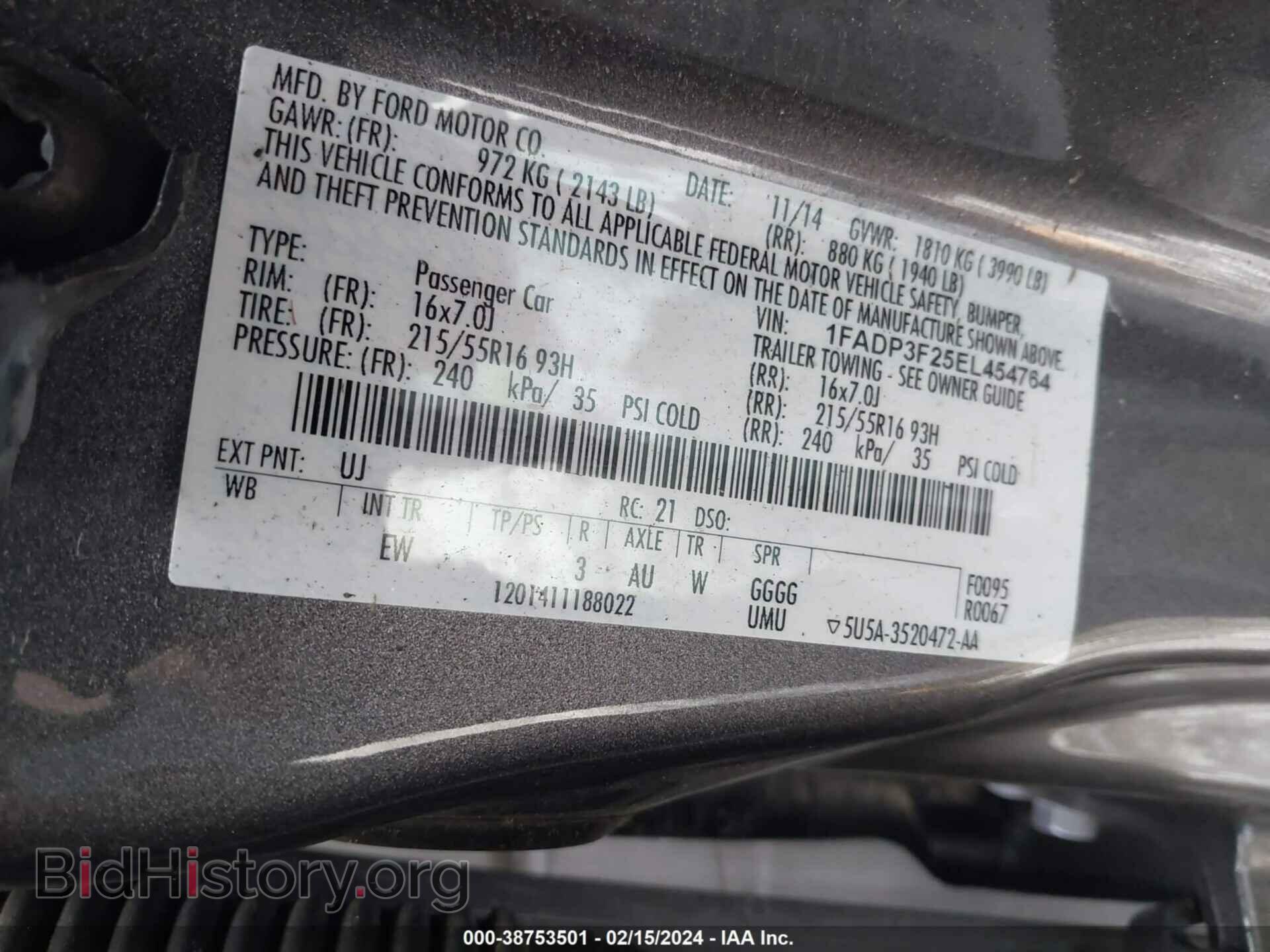 2014 FORD FOCUS - VIN: 1FADP3F25EL454764 - Photo 9