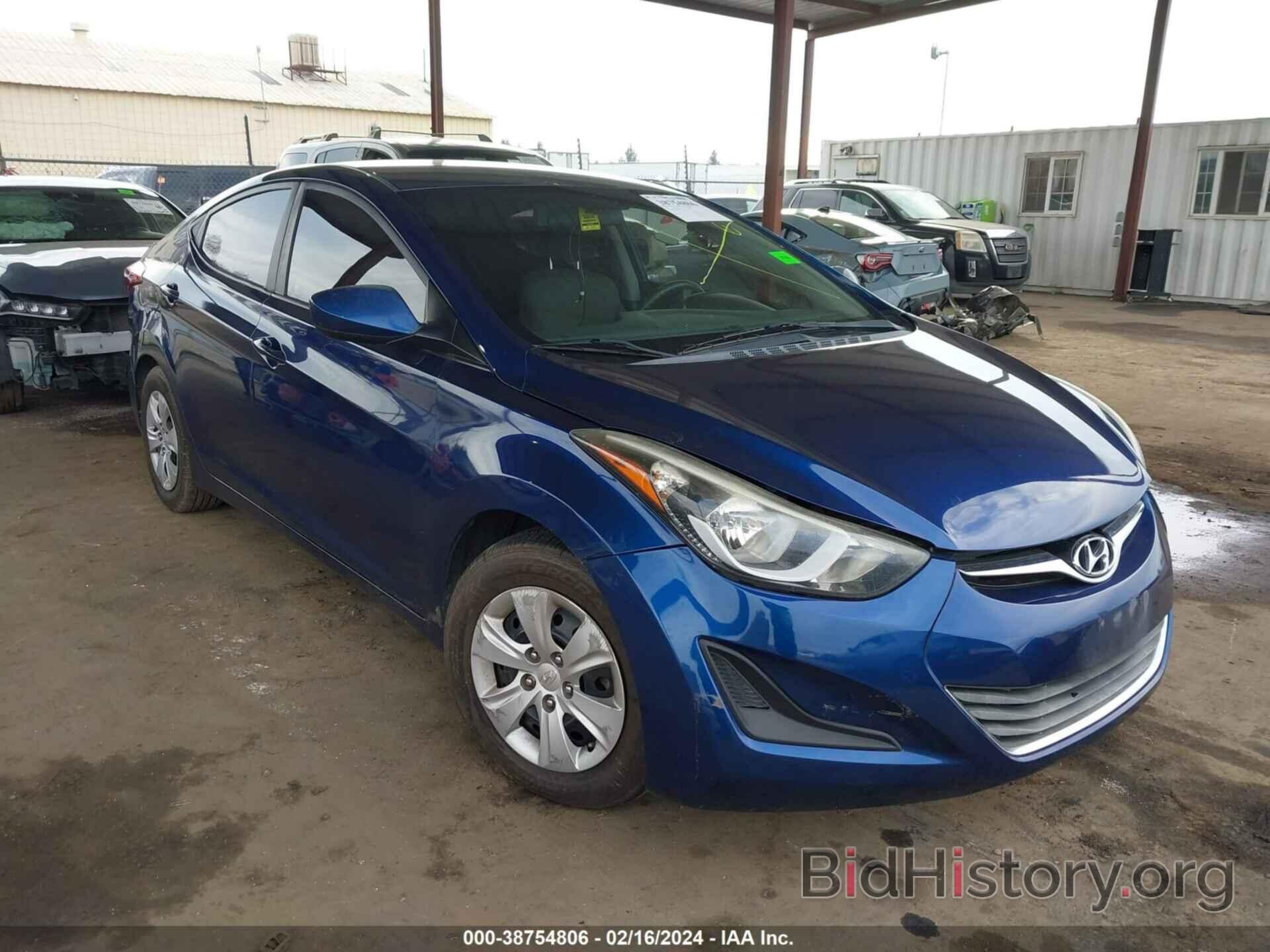 Photo 5NPDH4AEXGH707292 - HYUNDAI ELANTRA 2016