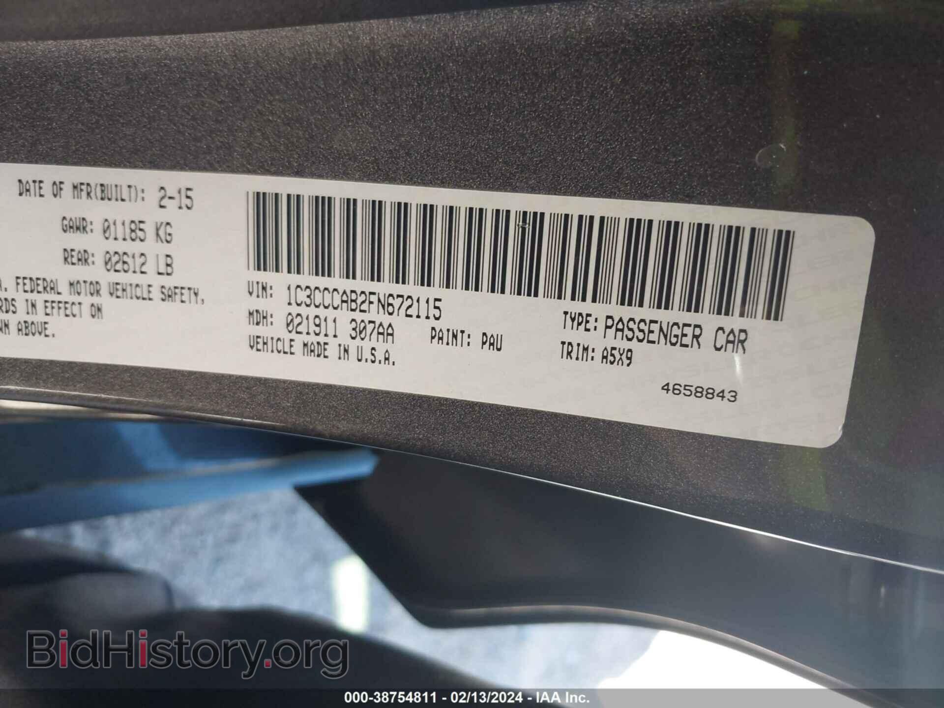 2015 CHRYSLER 200 - VIN: 1C3CCCAB2FN672115 - Фото 9