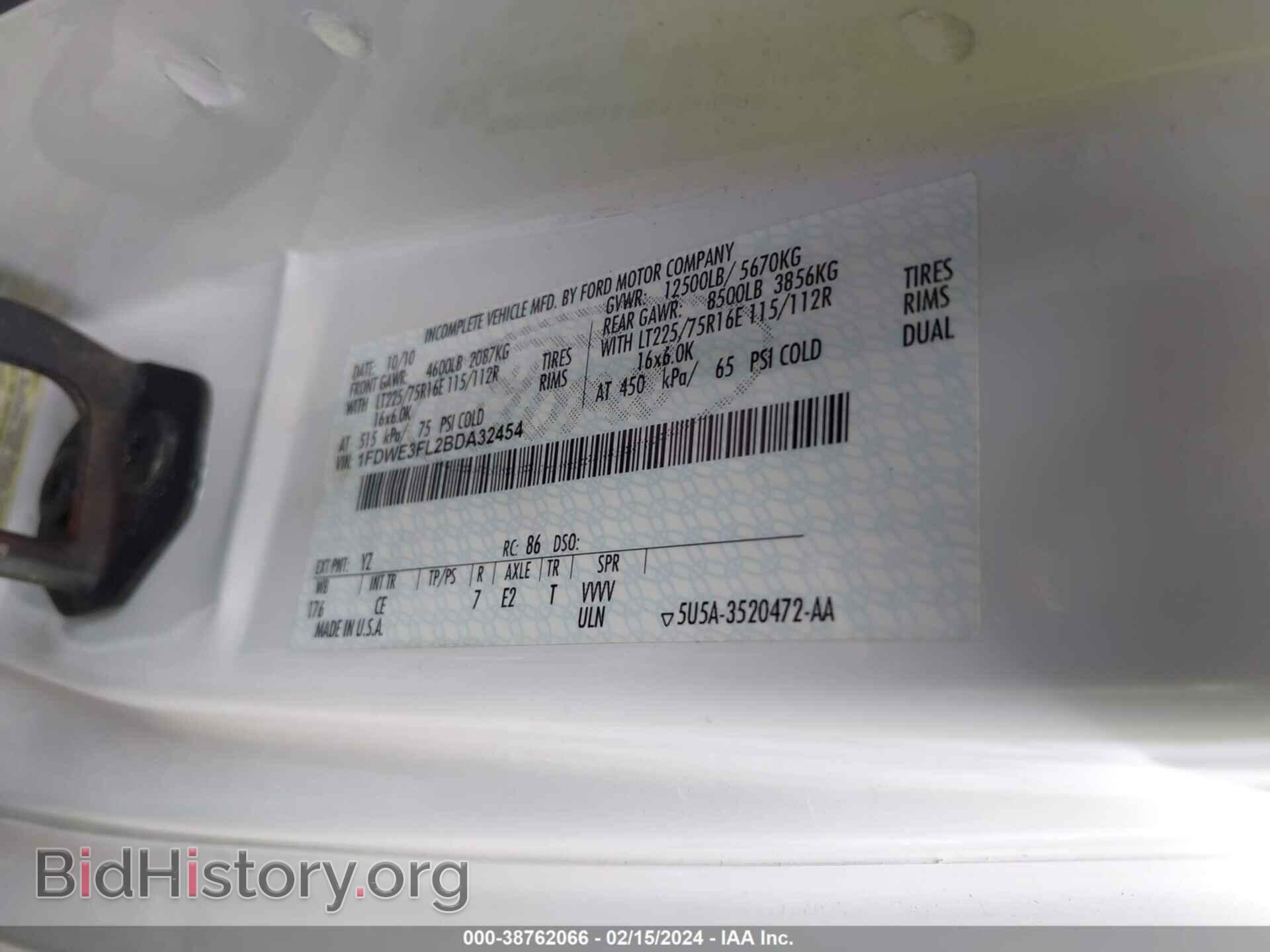 2011 FORD E-350 CUTAWAY - VIN: 1FDWE3FL2BDA32454 - Фото 9