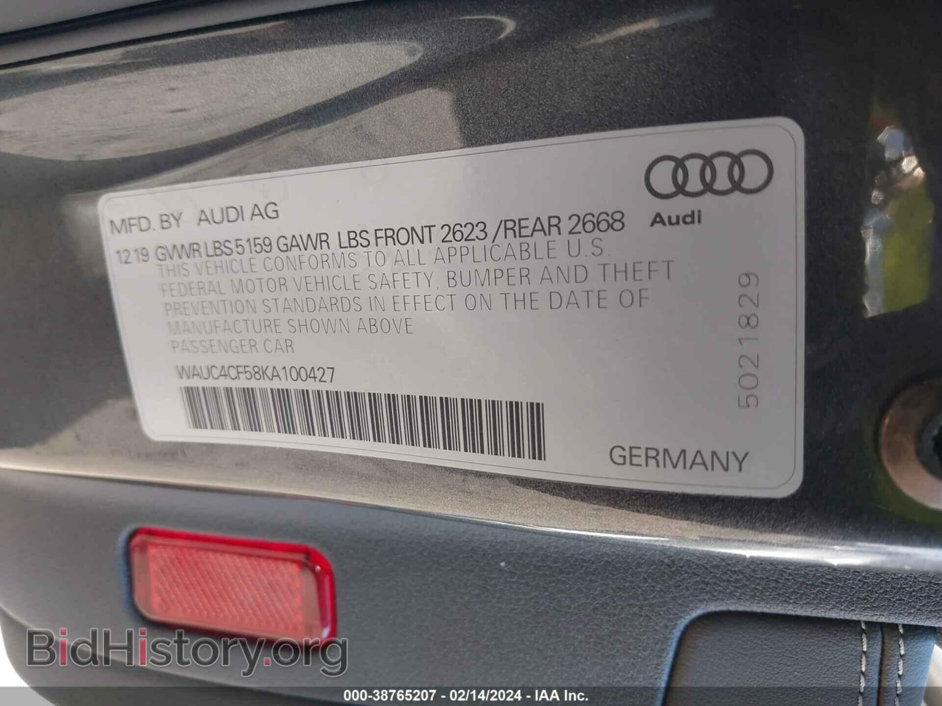 2019 AUDI S5 - VIN: WAUC4CF58KA100427 - Photo 9