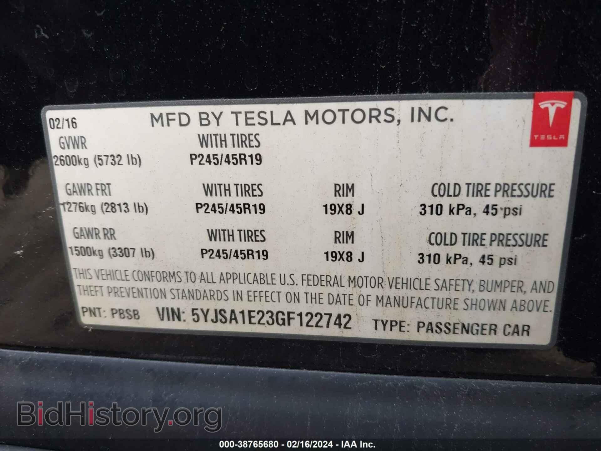 2016 TESLA MODEL S - VIN: 5YJSA1E23GF122742 - Photo 9