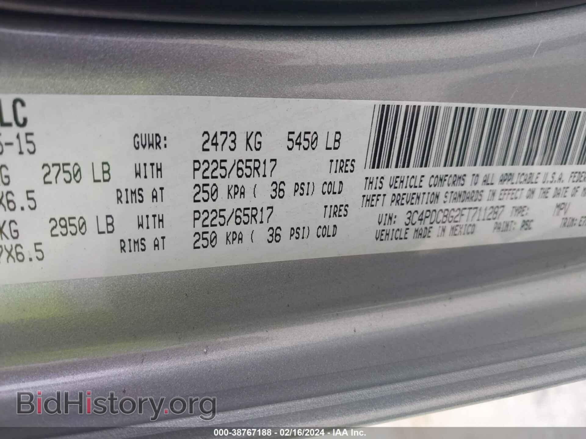2015 DODGE JOURNEY - VIN: 3C4PDCBG2FT711287 - Фото 9
