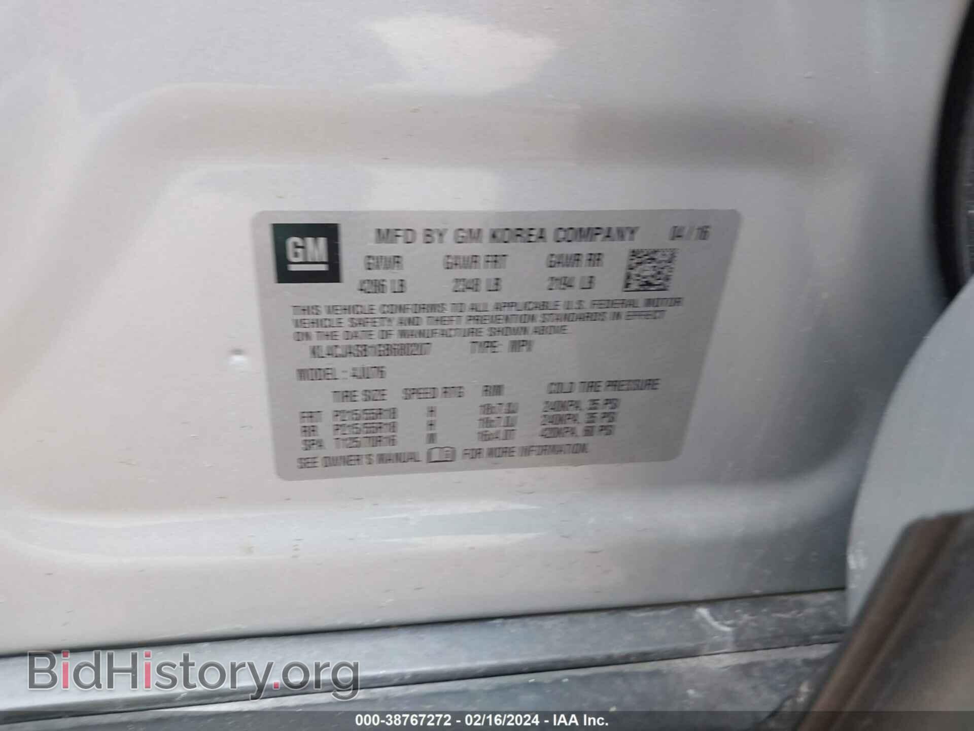 2016 BUICK ENCORE - VIN: KL4CJASB1GB680207 - Photo 9