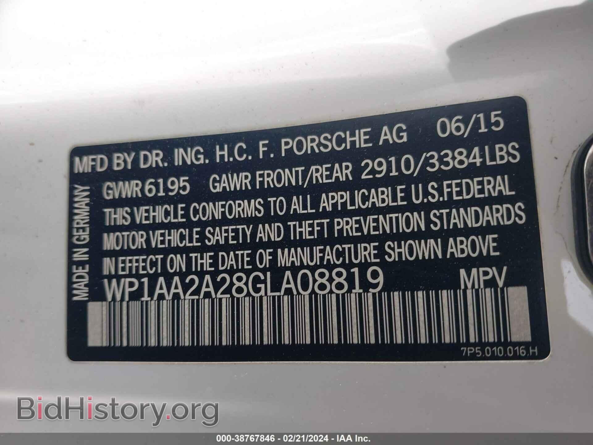 2016 PORSCHE CAYENNE - VIN: WP1AA2A28GLA08819 - Фото 9