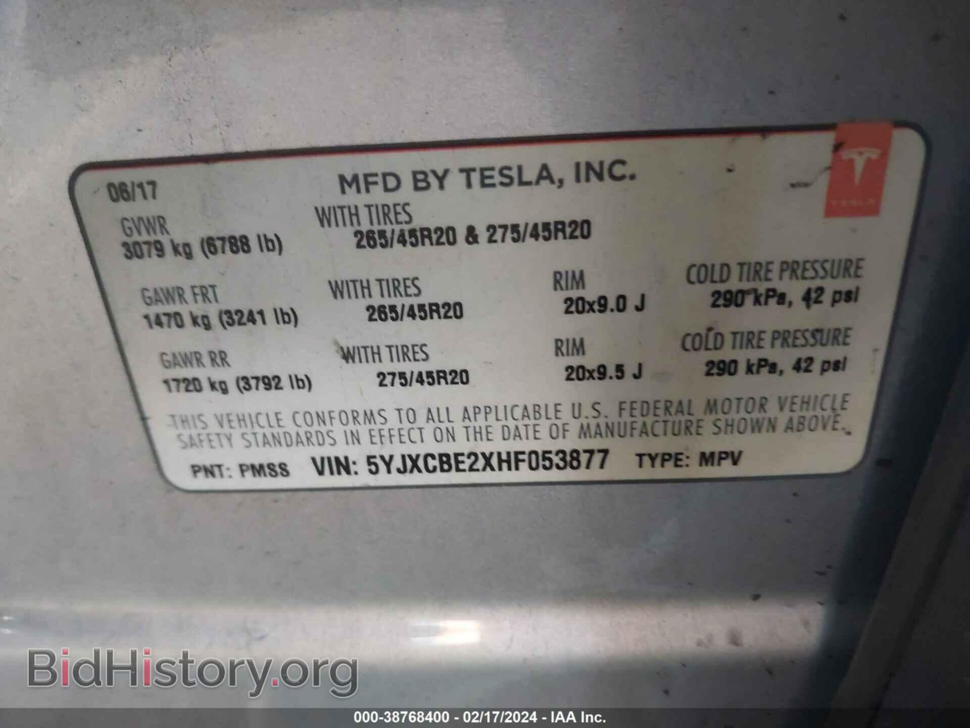 2017 TESLA MODEL X - VIN: 5YJXCBE2XHF053877 - Photo 9