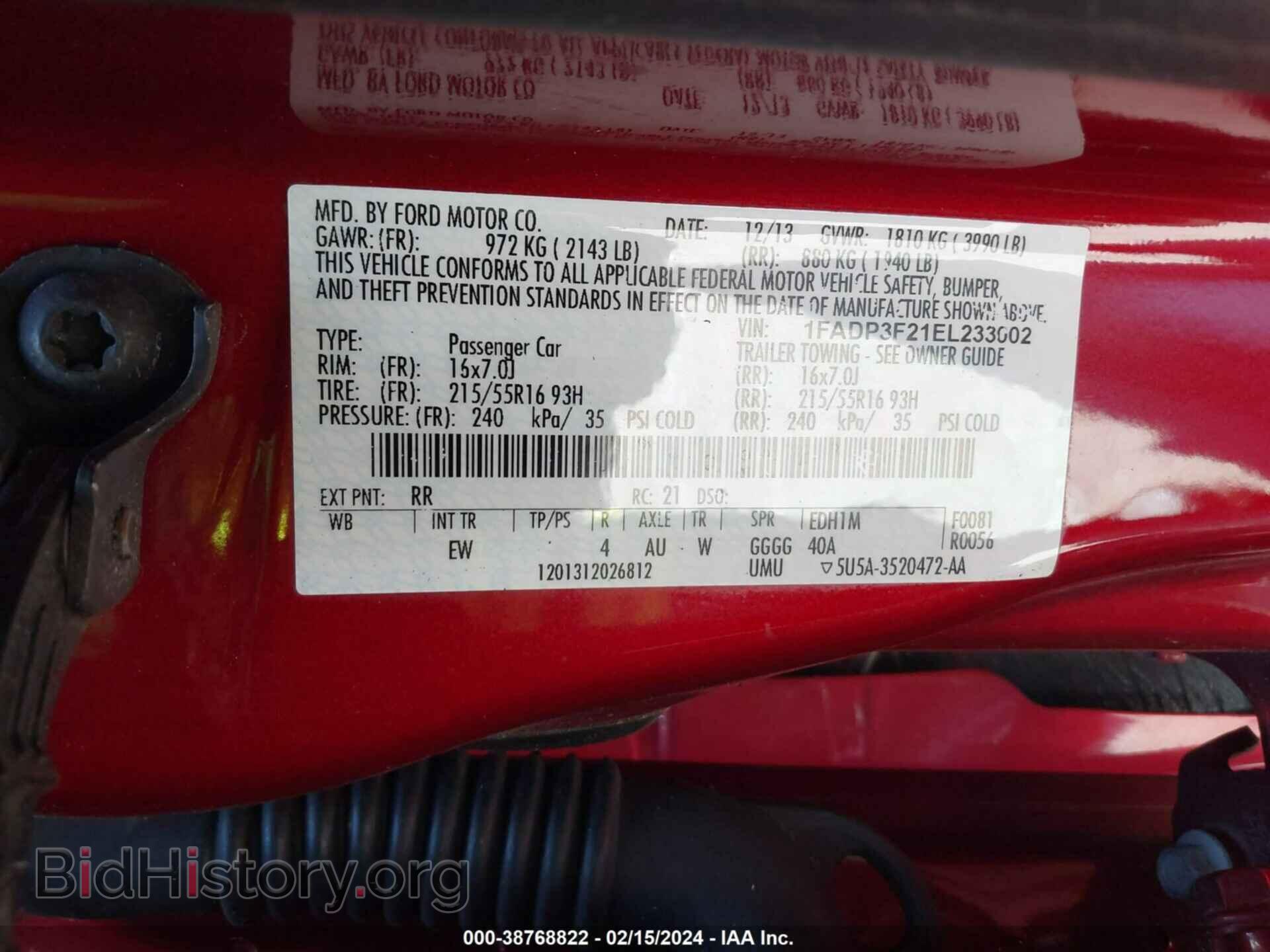 2014 FORD FOCUS - VIN: 1FADP3F21EL233002 - Photo 9