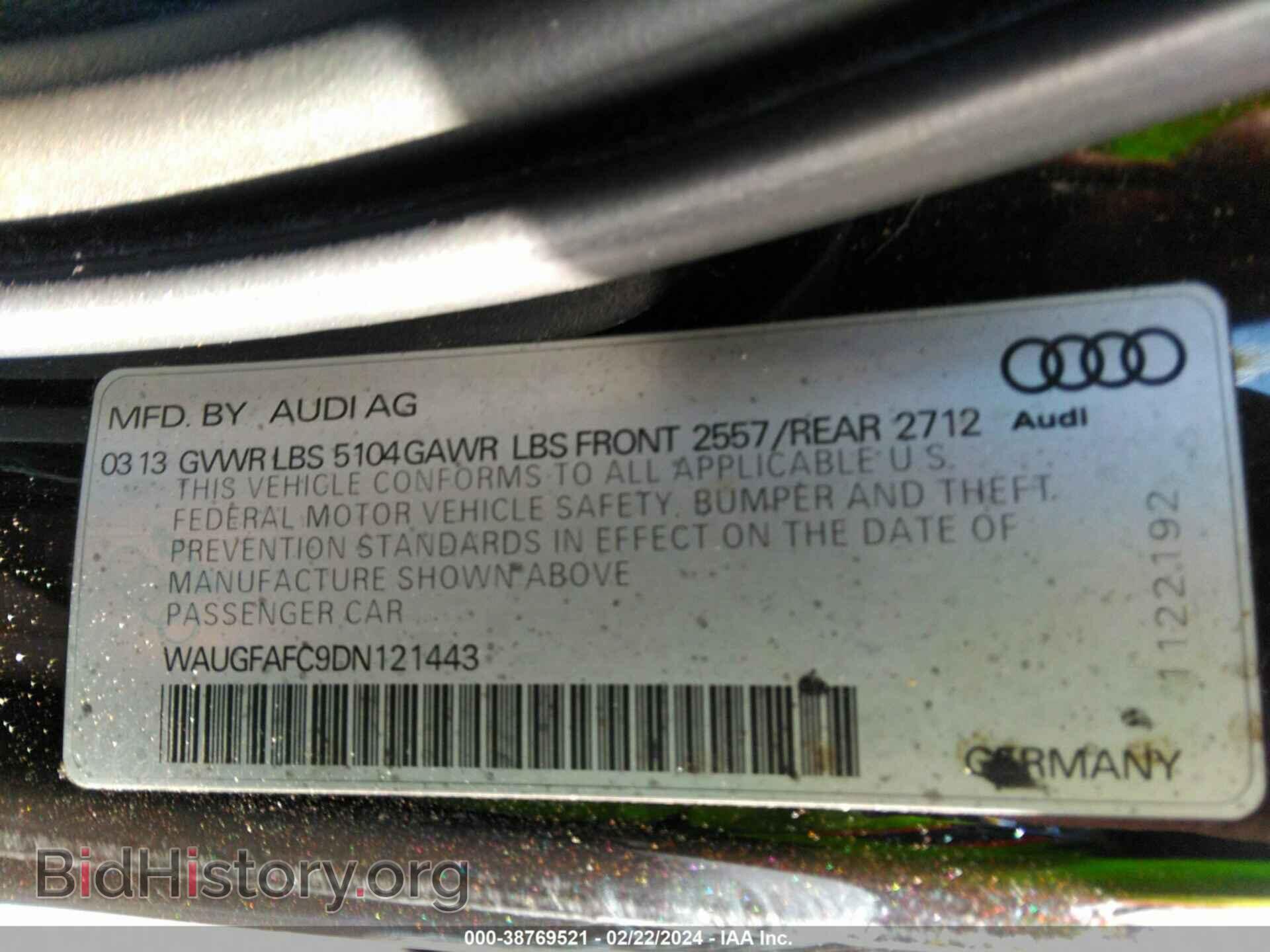 2013 AUDI A6 - VIN: WAUGFAFC9DN121443 - Фото 9