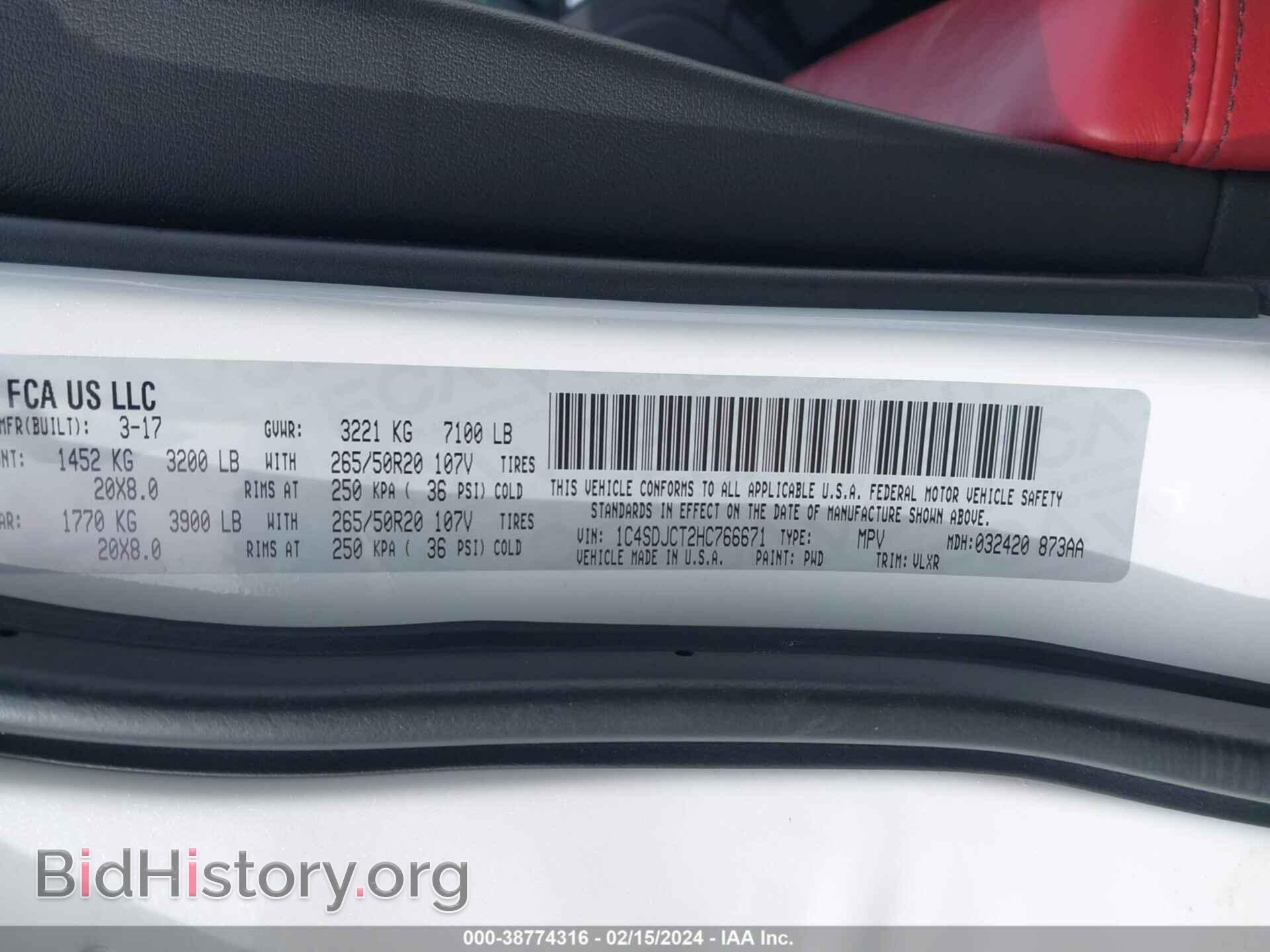 2017 DODGE DURANGO - VIN: 1C4SDJCT2HC766671 - Photo 9