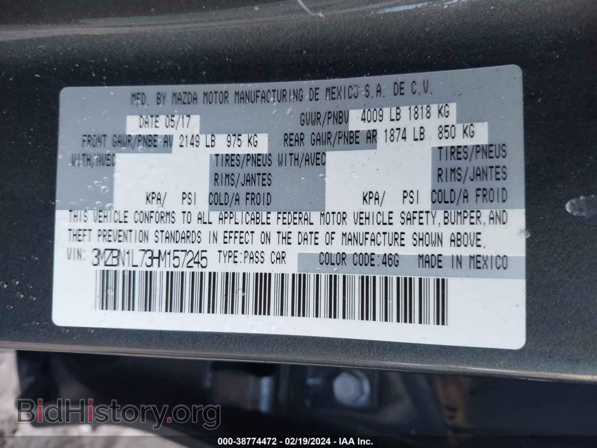 2017 MAZDA MAZDA3 - VIN: 3MZBN1L73HM157245 - Фото 9