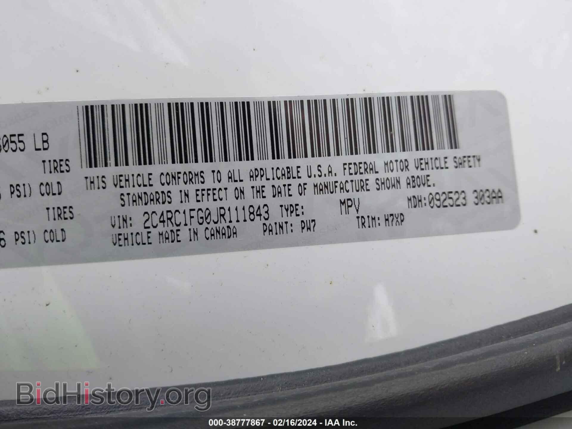 2018 CHRYSLER PACIFICA - VIN: 2C4RC1FG0JR111843 - Фото 9