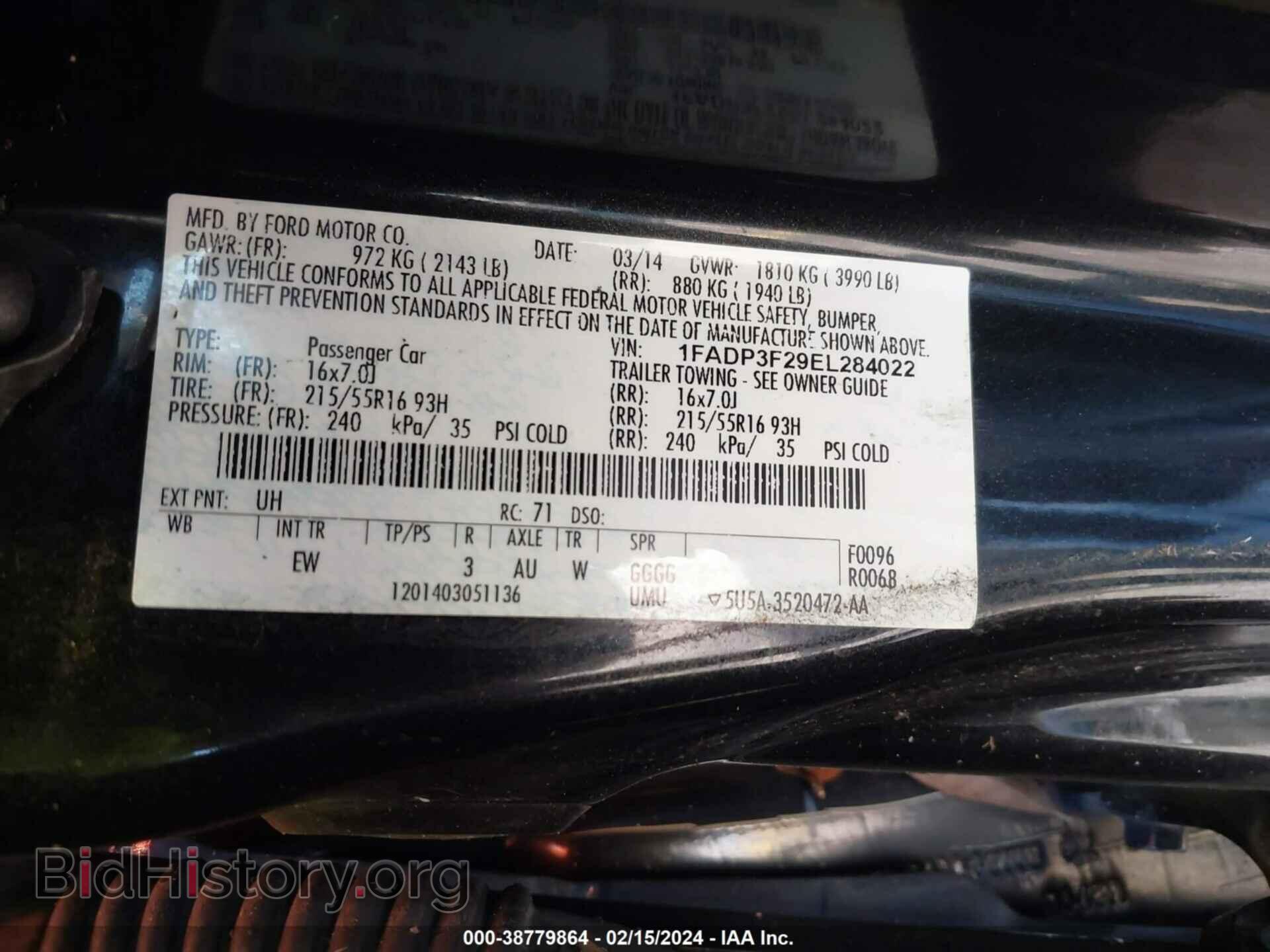 2014 FORD FOCUS - VIN: 1FADP3F29EL284022 - Photo 9