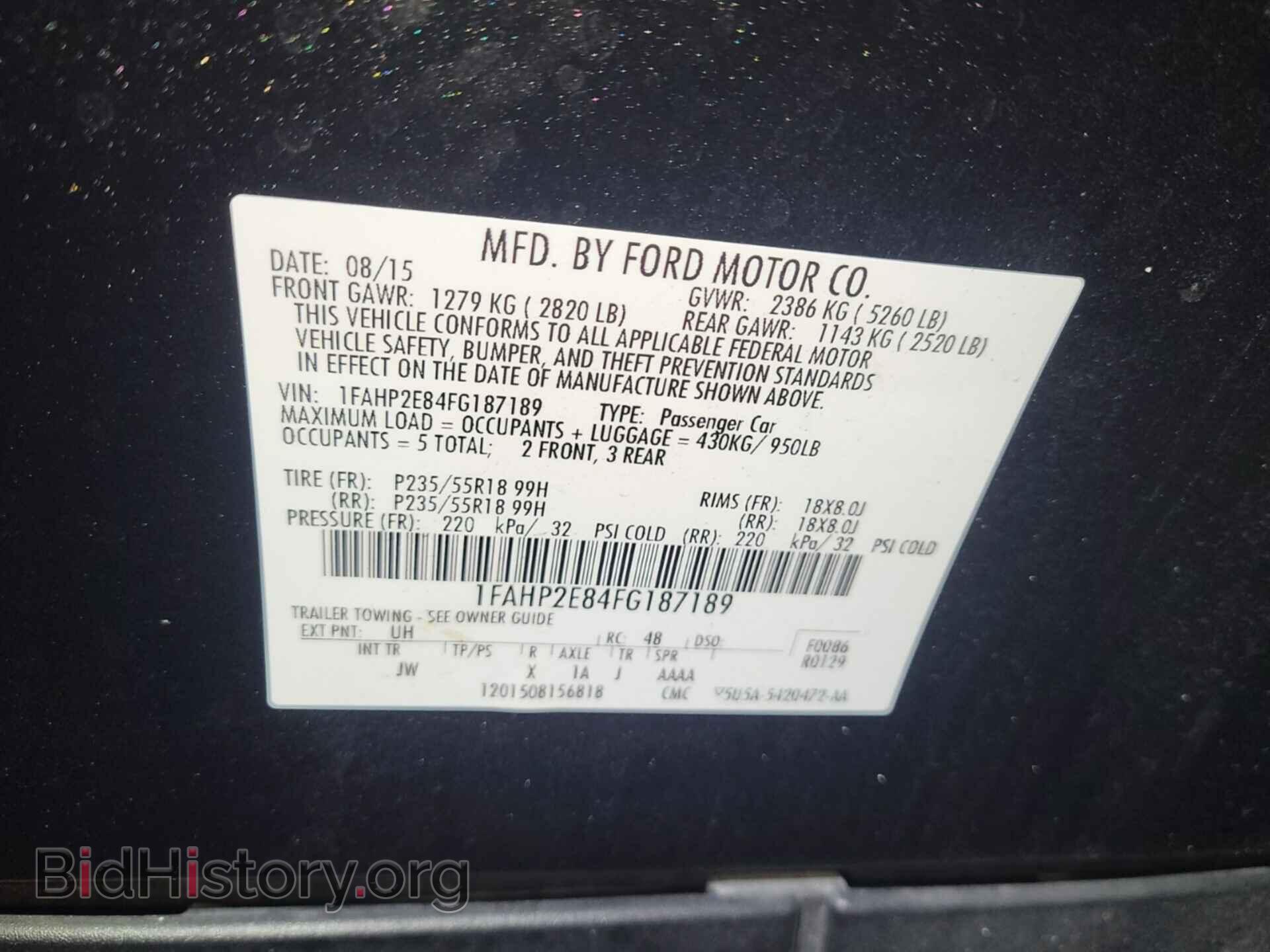 2015 FORD TAURUS - VIN: 1FAHP2E84FG187189 - Фото 20