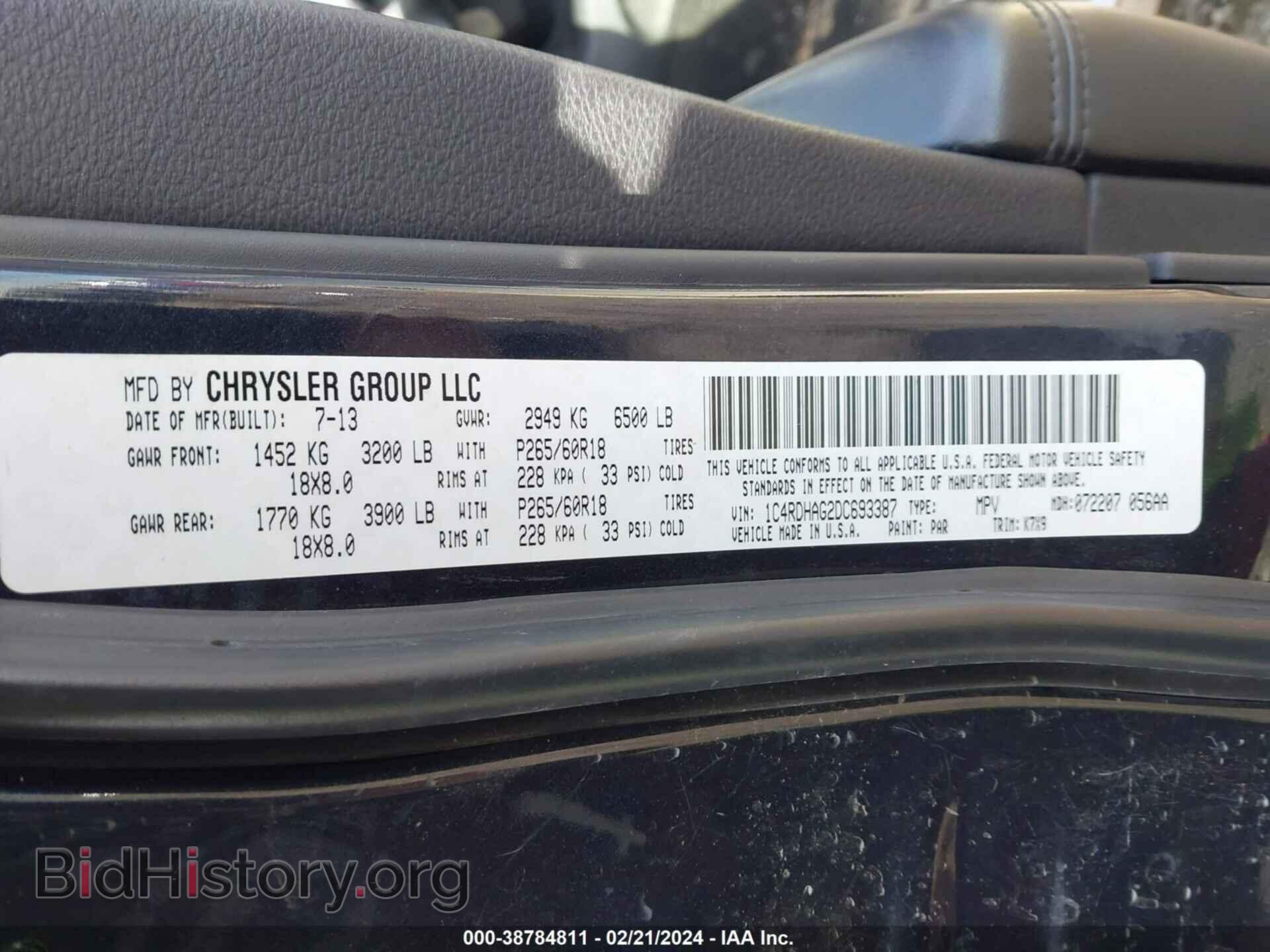 2013 DODGE DURANGO - VIN: 1C4RDHAG2DC693387 - Photo 9