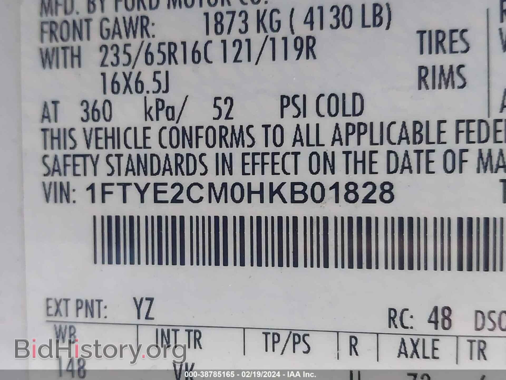 2017 FORD TRANSIT-150 - VIN: 1FTYE2CM0HKB01828 - Photo 9