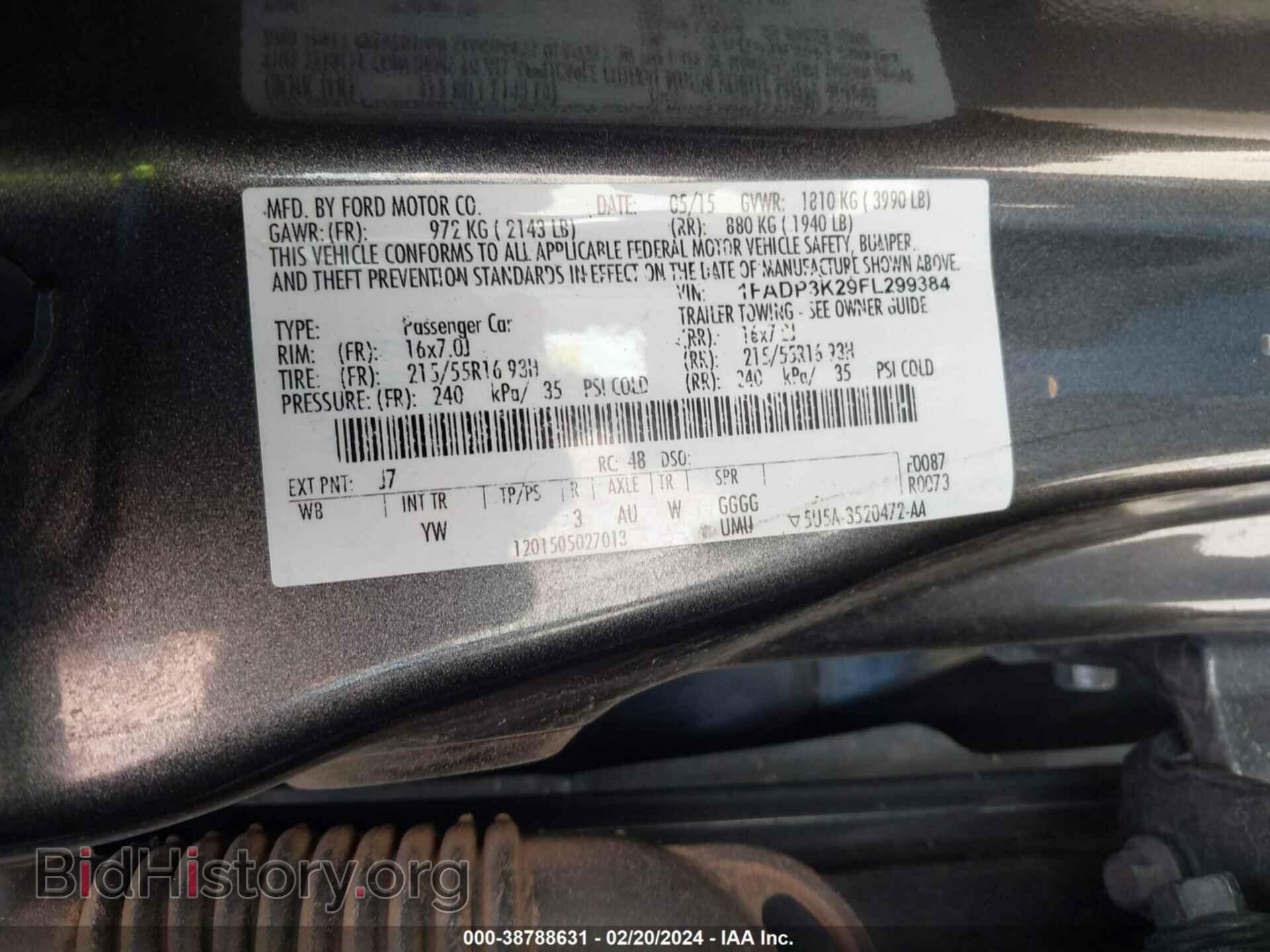 2015 FORD FOCUS - VIN: 1FADP3K29FL299384 - Фото 9