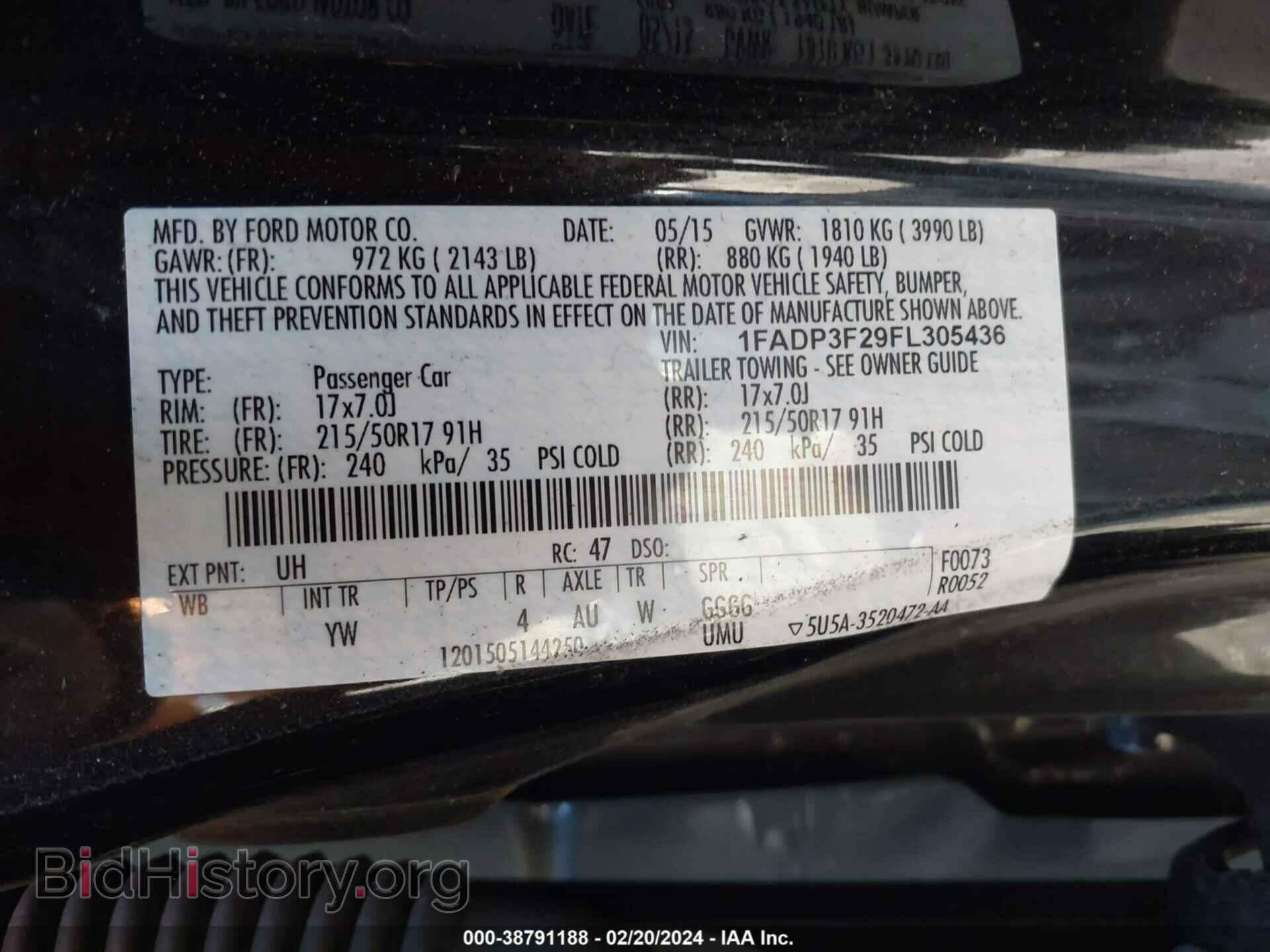 2015 FORD FOCUS - VIN: 1FADP3F29FL305436 - Фото 9