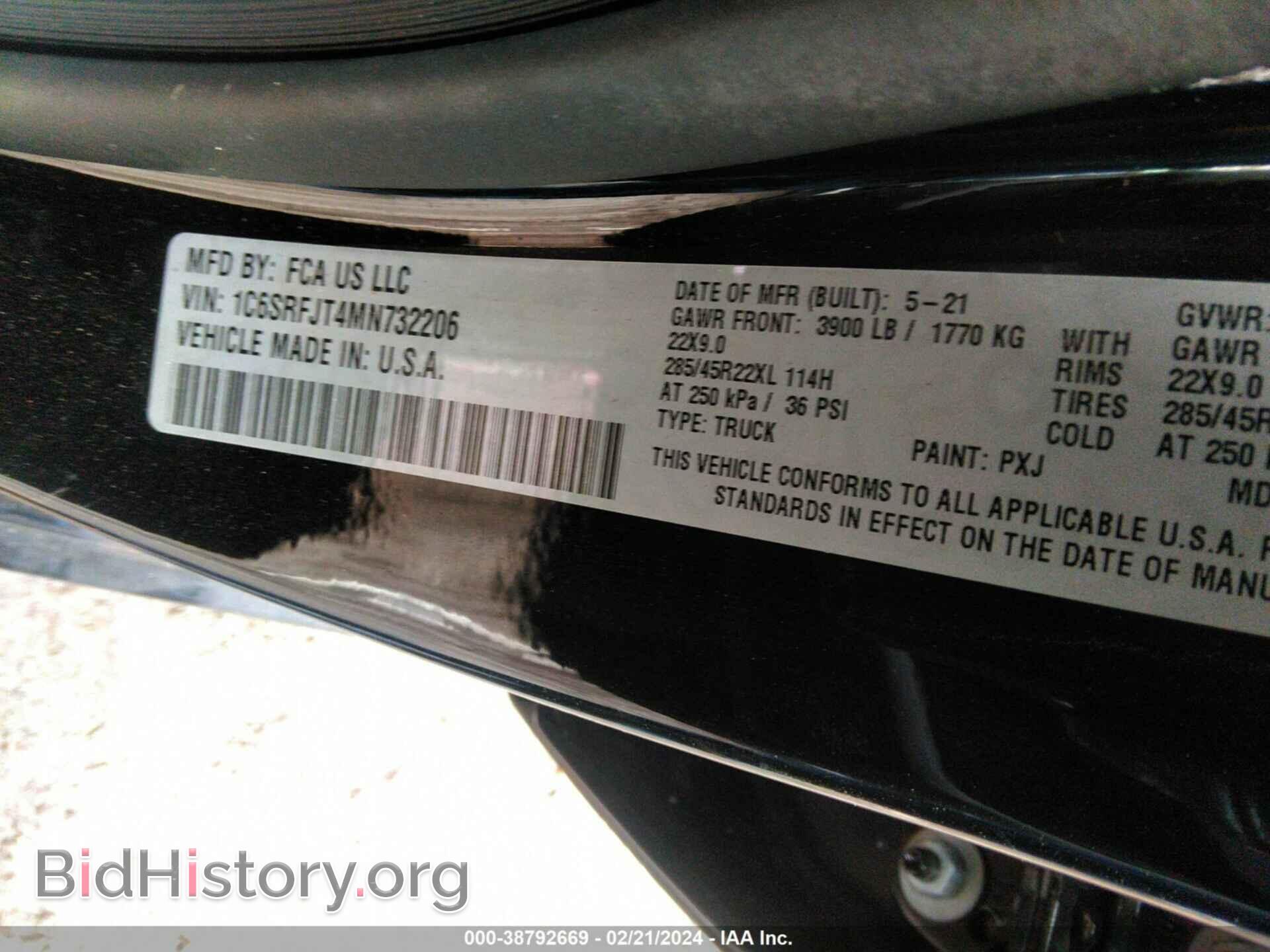 2021 RAM 1500 - VIN: 1C6SRFJT4MN732206 - Фото 9