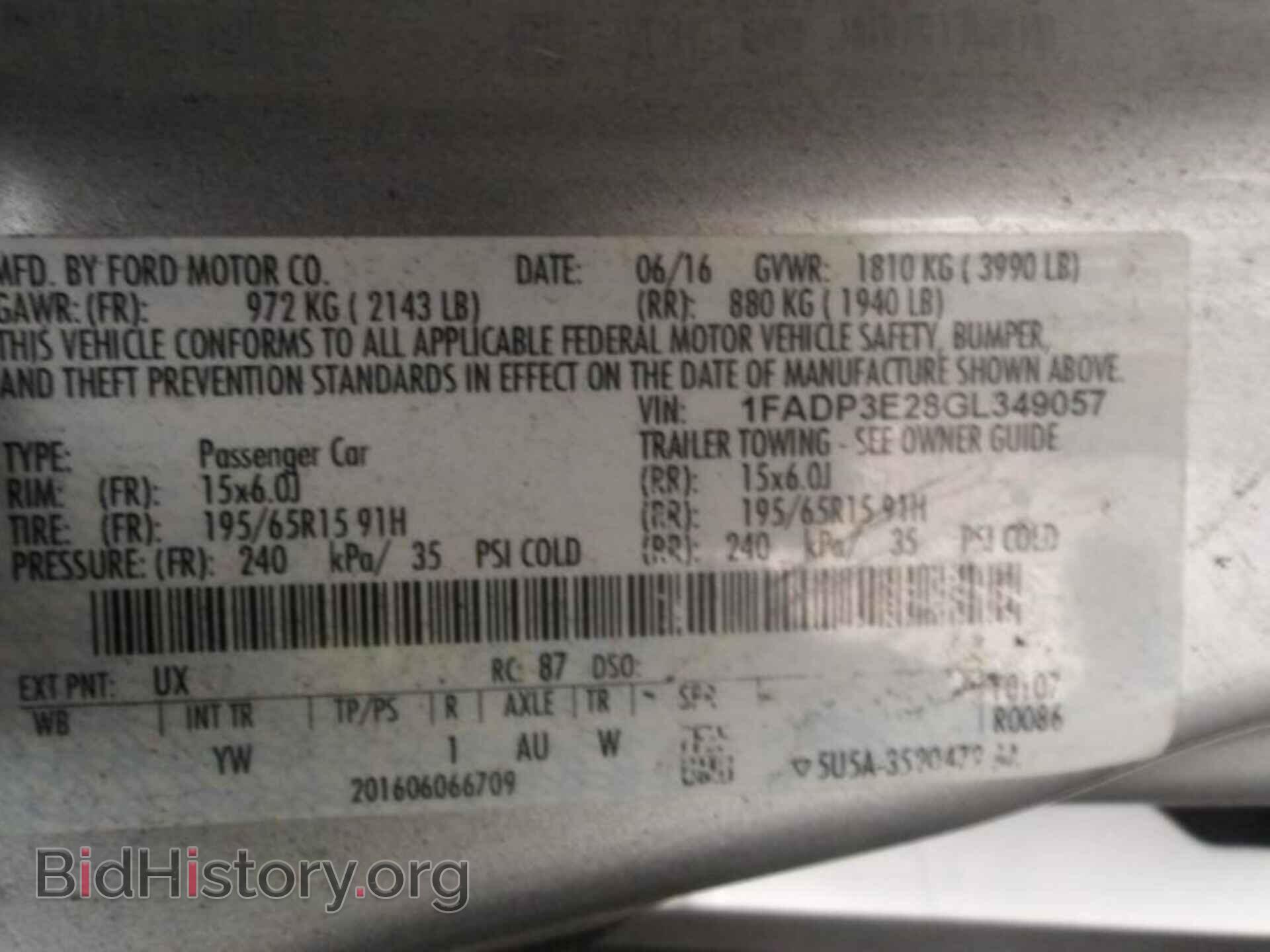 2016 FORD FOCUS - VIN: 1FADP3E28GL349057 - Фото 6
