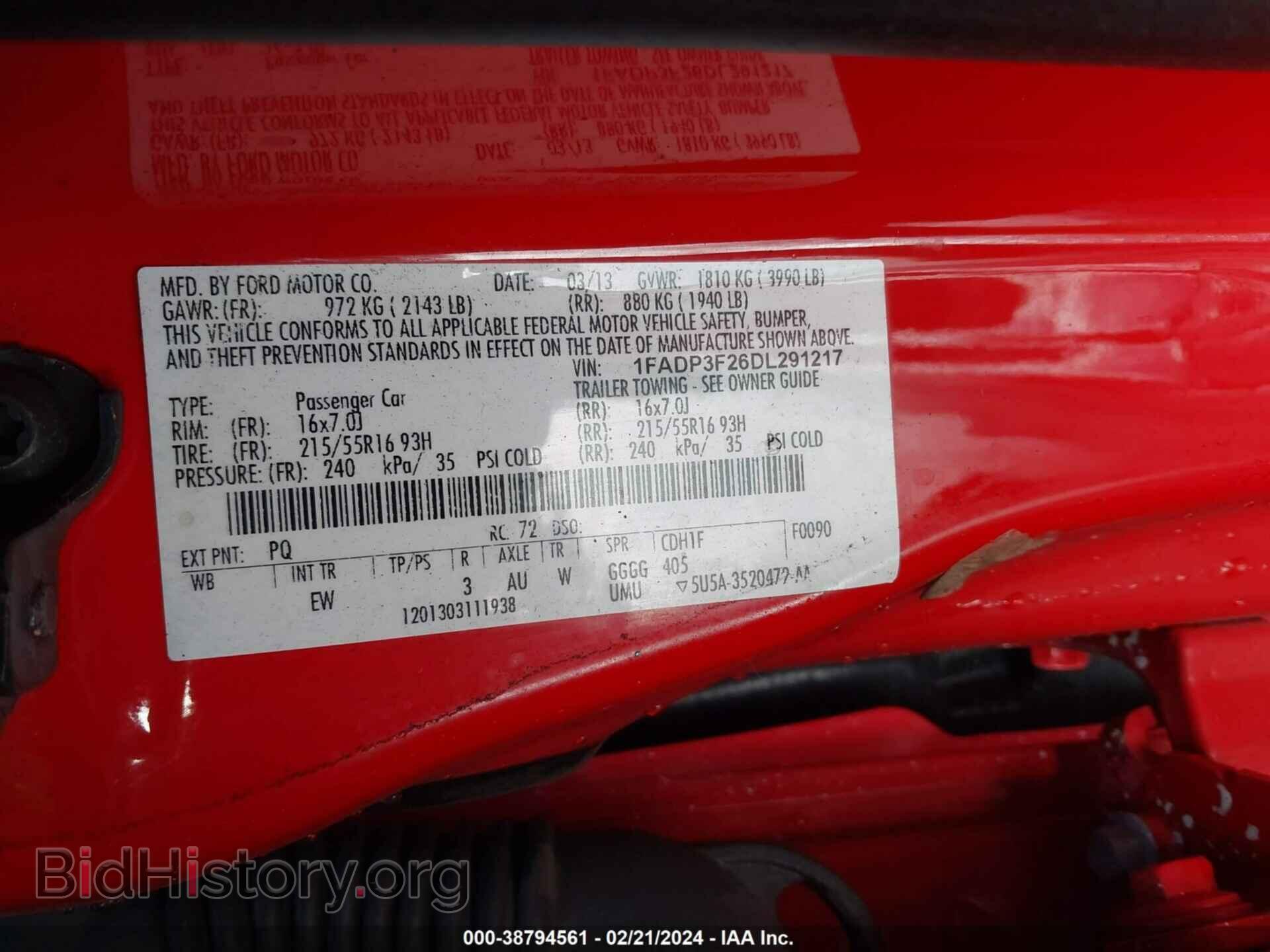 2013 FORD FOCUS - VIN: 1FADP3F26DL291217 - Фото 9