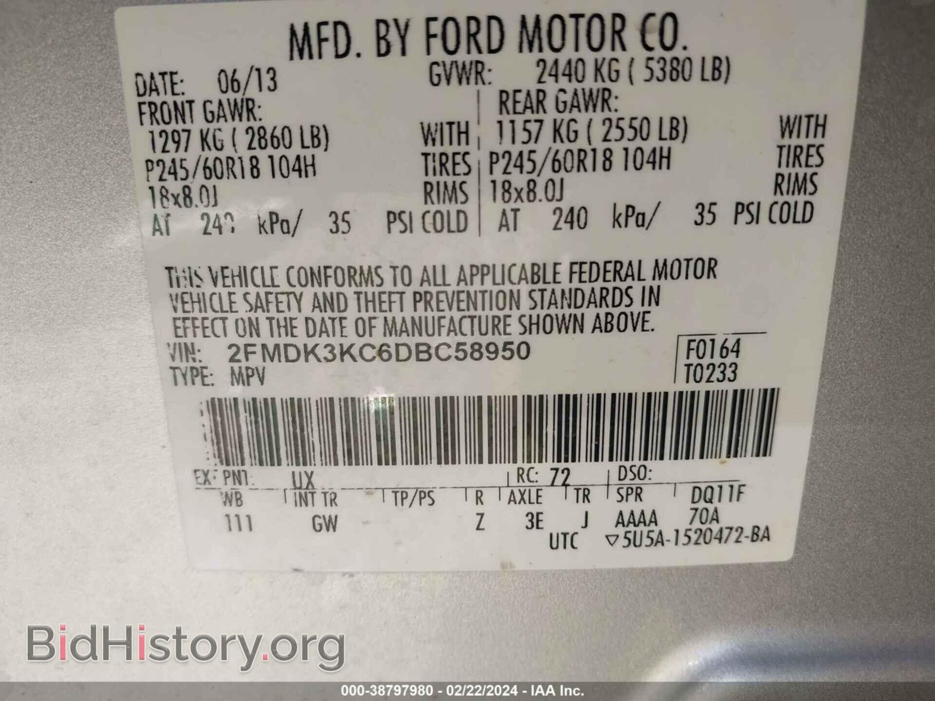 2013 FORD EDGE - VIN: 2FMDK3KC6DBC58950 - Photo 9